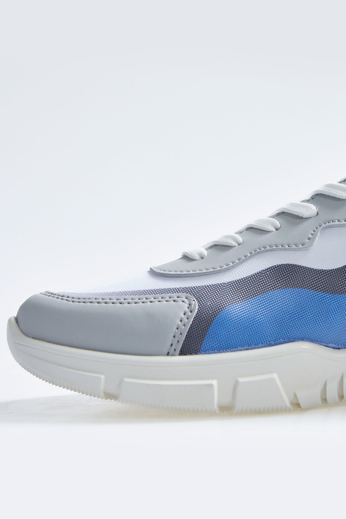 White Laced High Sole PU Leather Detailed Men's Sports Shoes - 89117