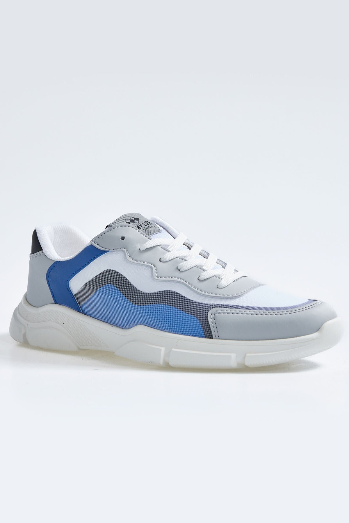 White Laced High Sole PU Leather Detailed Men's Sports Shoes - 89117