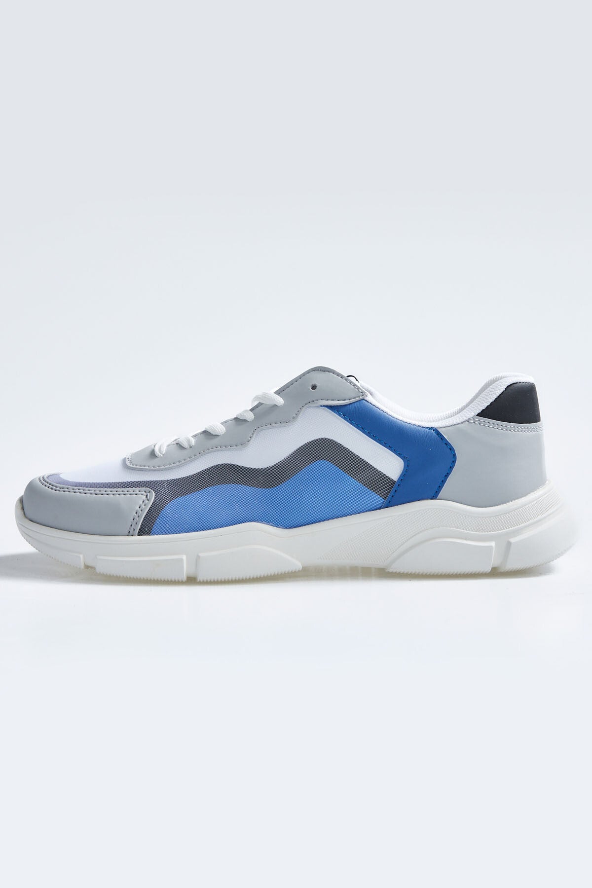 White Laced High Sole PU Leather Detailed Men's Sports Shoes - 89117