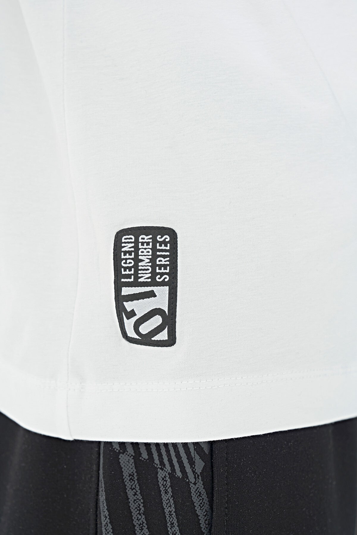 White Print Detailed Standard Template O Collar Boys T-Shirt - 11133