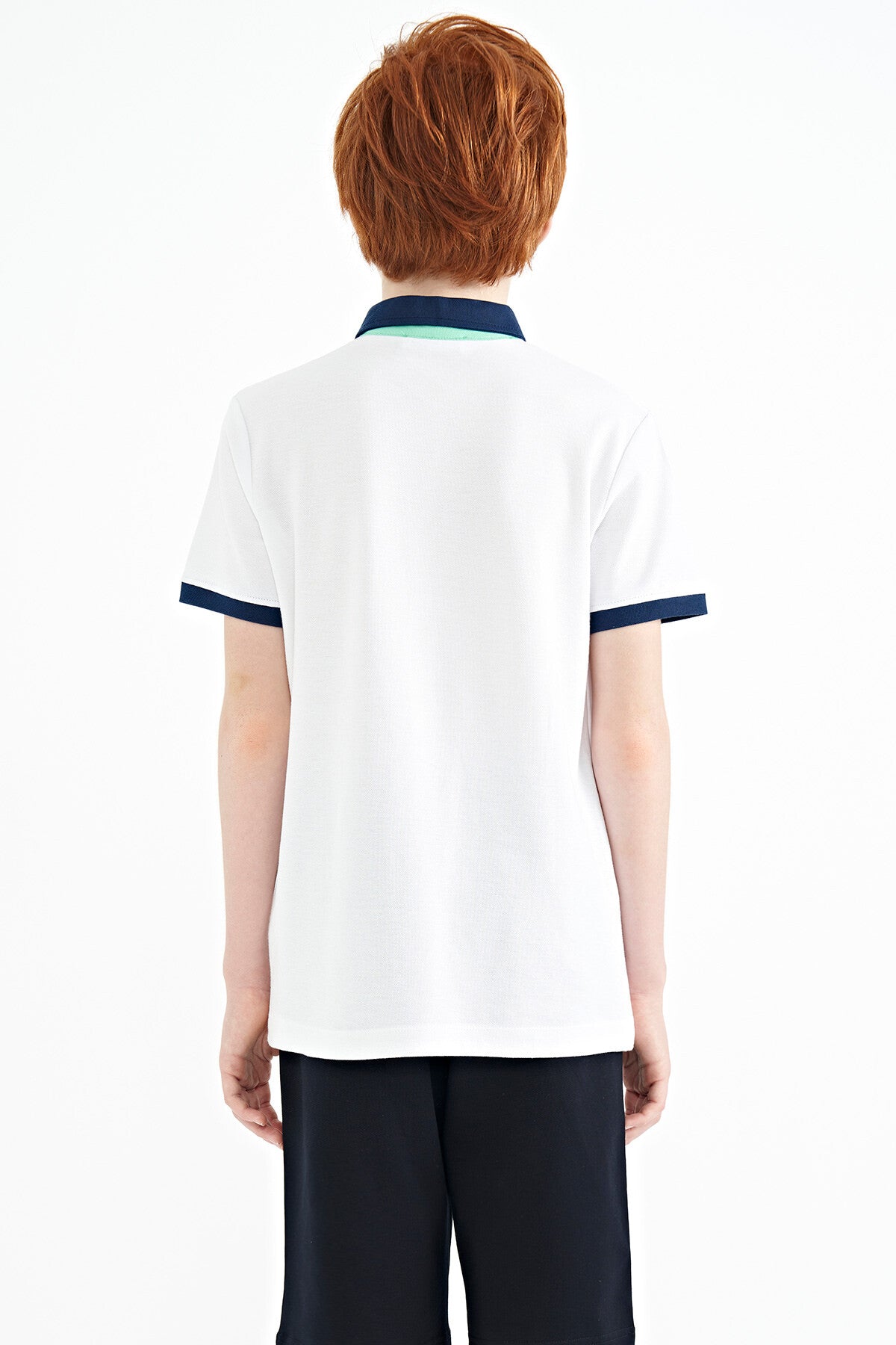 Printed Pocket Detailed Standard Fit Polo Collar Boys T-Shirt - 11144