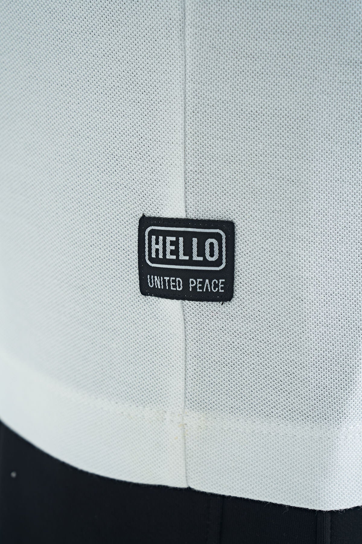White Embroidered Print Detailed Standard Fit Polo Collar Men's T-Shirt - 88239