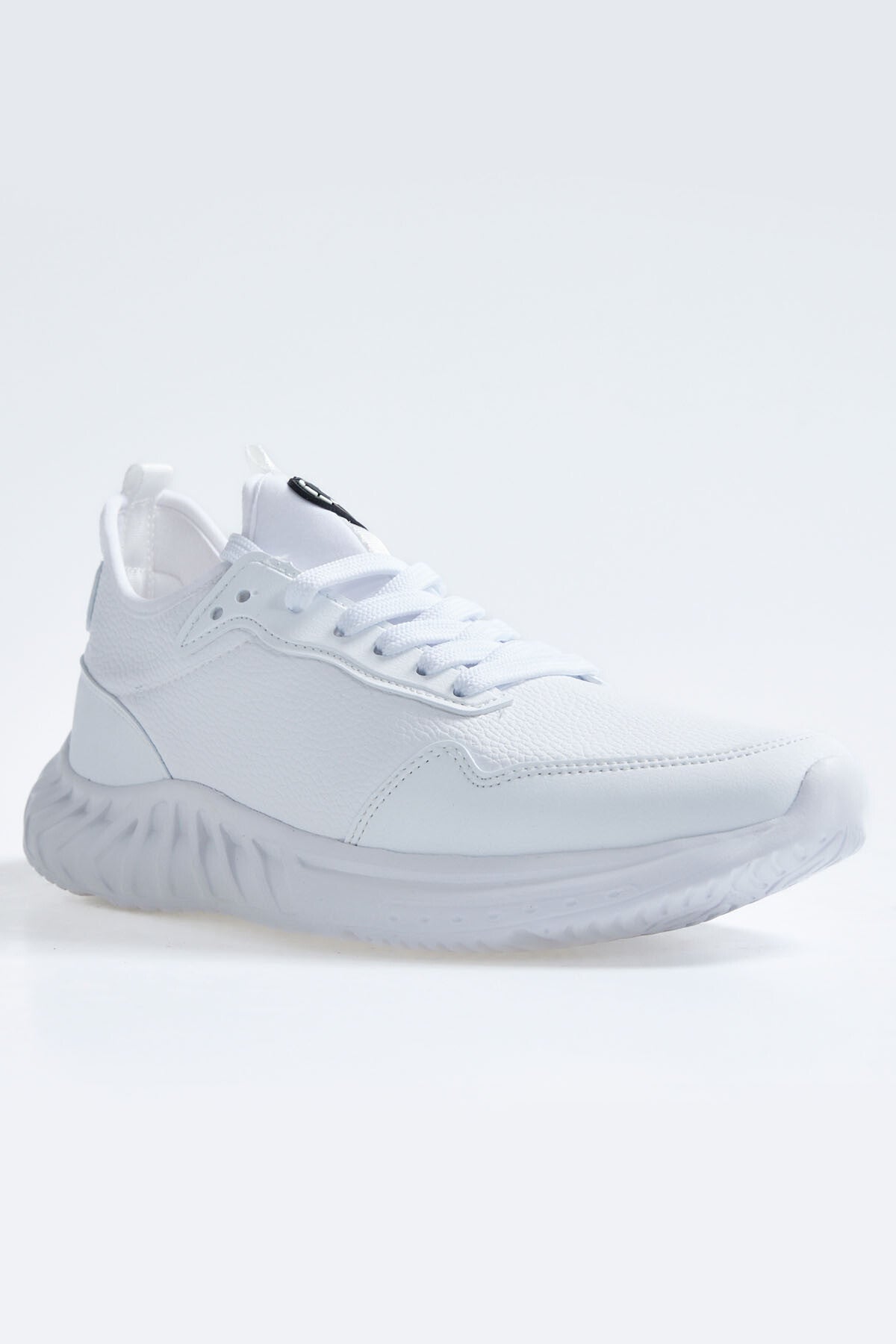 White High Sole Laced PU Leather Men's Sports Shoes - 89115