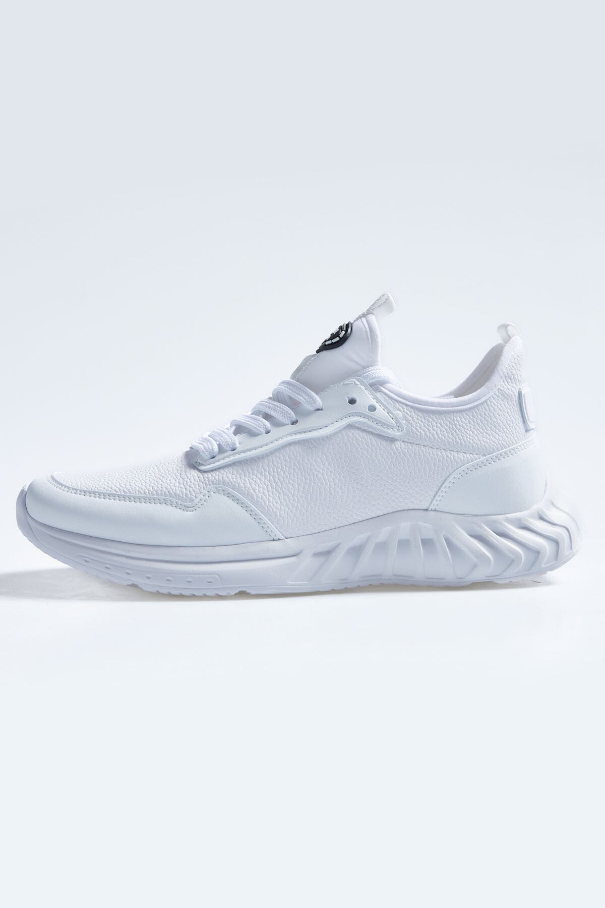 White High Sole Laced PU Leather Men's Sports Shoes - 89115