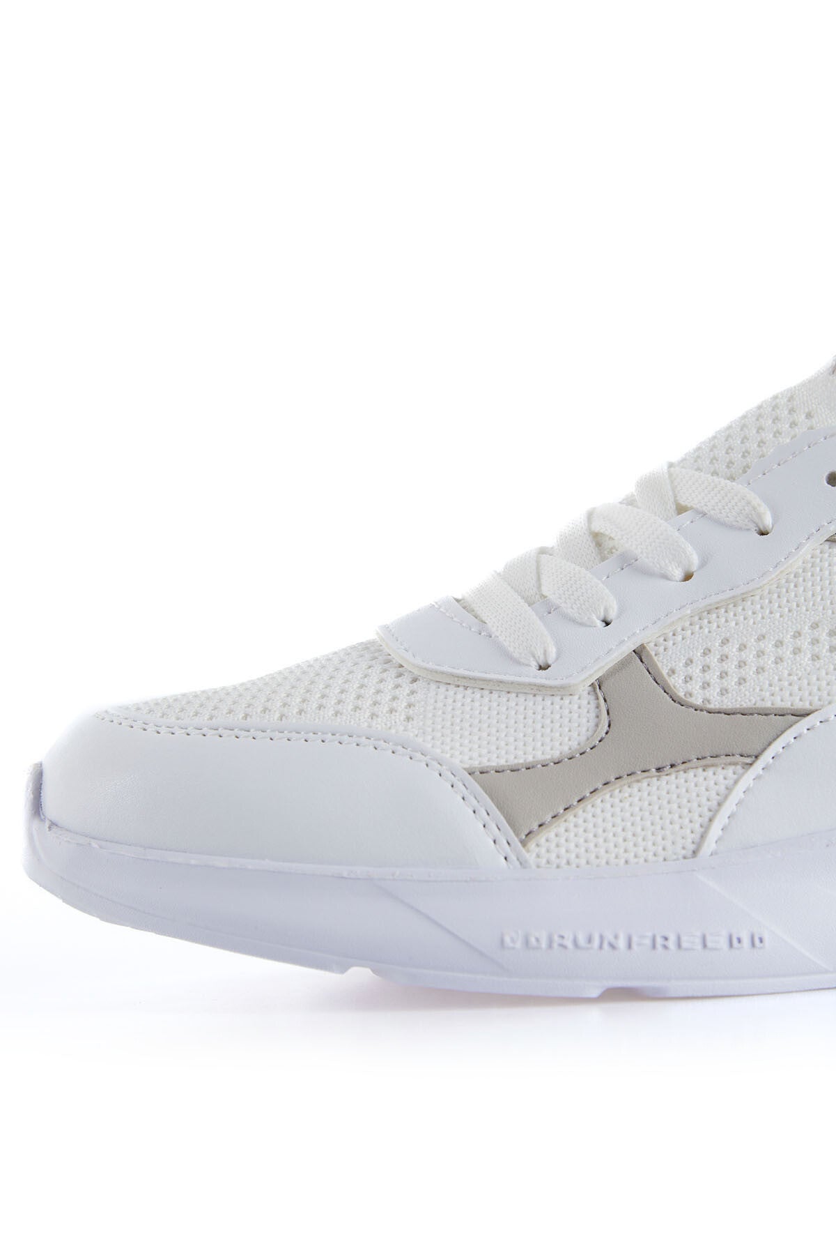 White High-Sole Mesh Detailed Laced Women's Sports Shoes - 89208