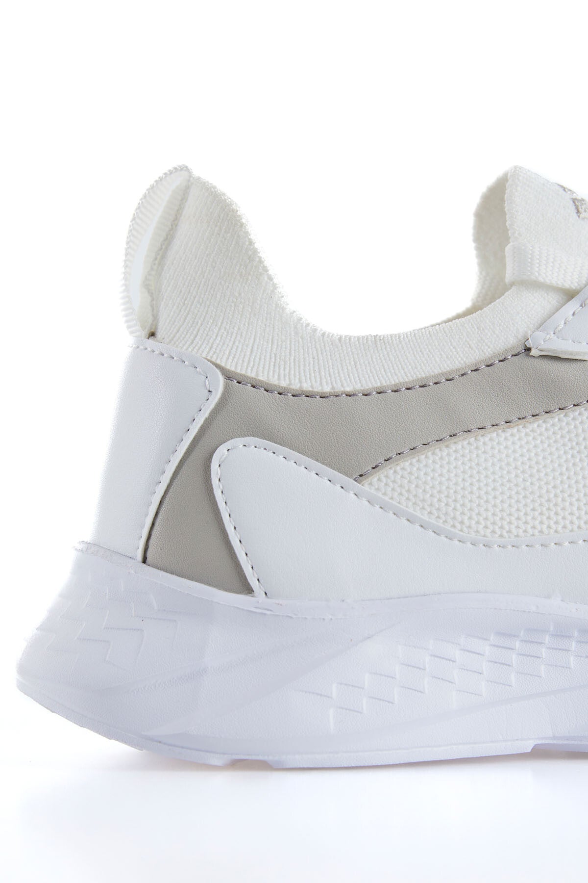 White High-Sole Mesh Detailed Laced Women's Sports Shoes - 89208
