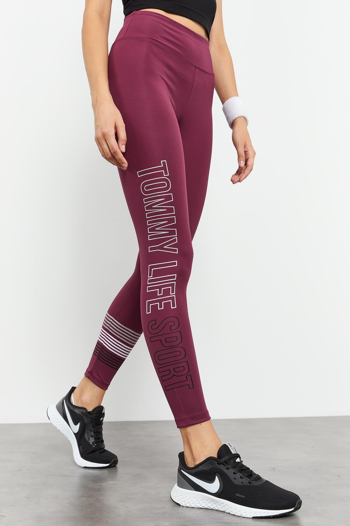 High Waist Printed Slim Fit Skinny Leg Women's Tights - 94544