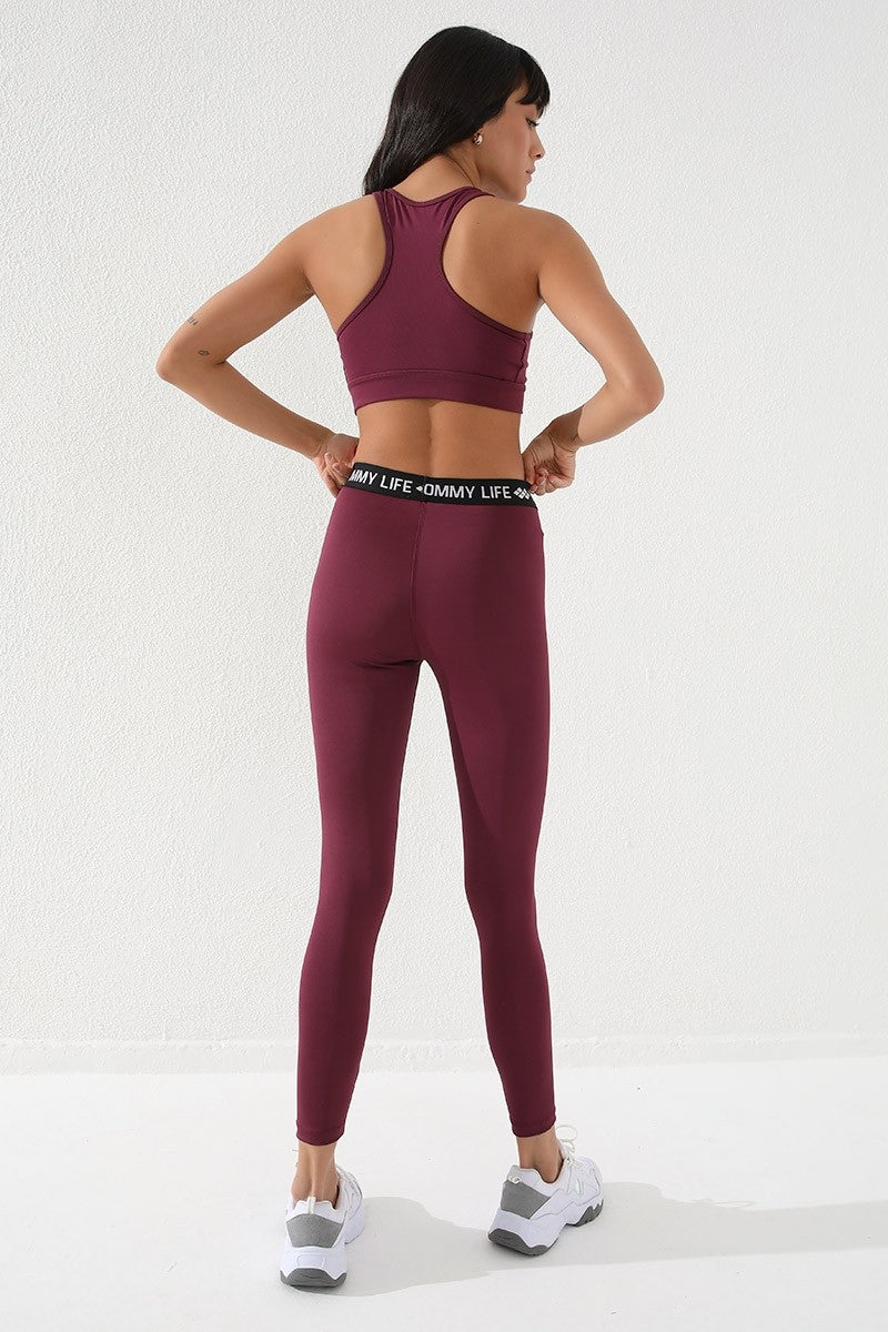 Detailed Narrow Fit U Collar Women's Sports Bustier - 97120
