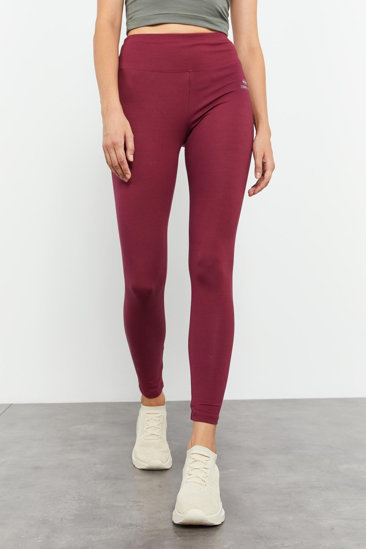 High Waist Wrap-up Slim Fit Tapered Leg Women's Tights - 94011