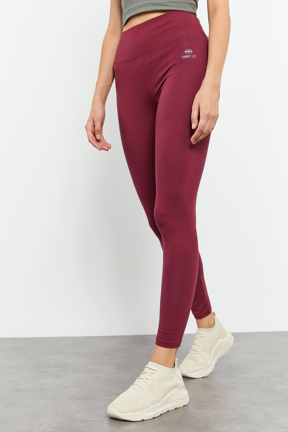 High Waist Wrap-up Slim Fit Tapered Leg Women's Tights - 94011