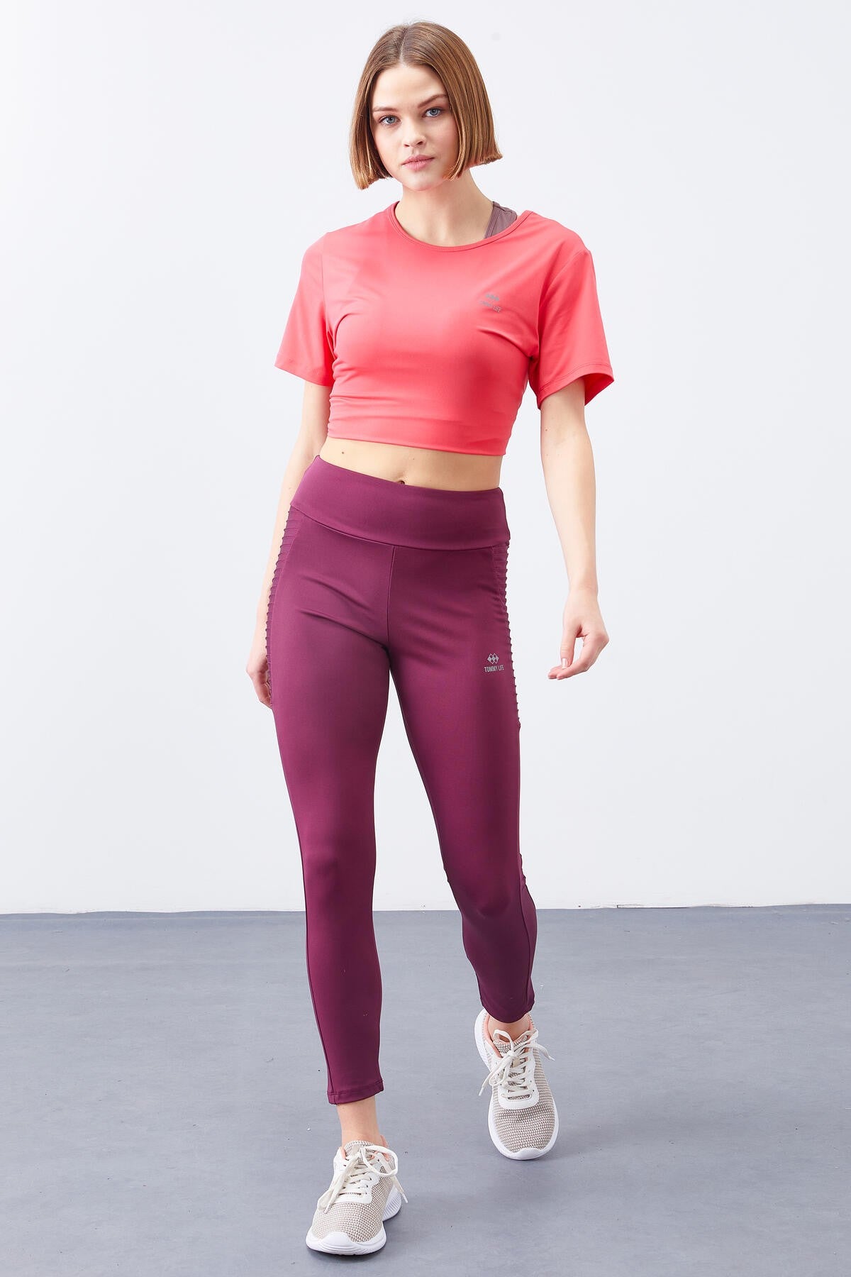 High Waist Wrap-up Slim Fit Tapered Leg Women's Tights - 94568