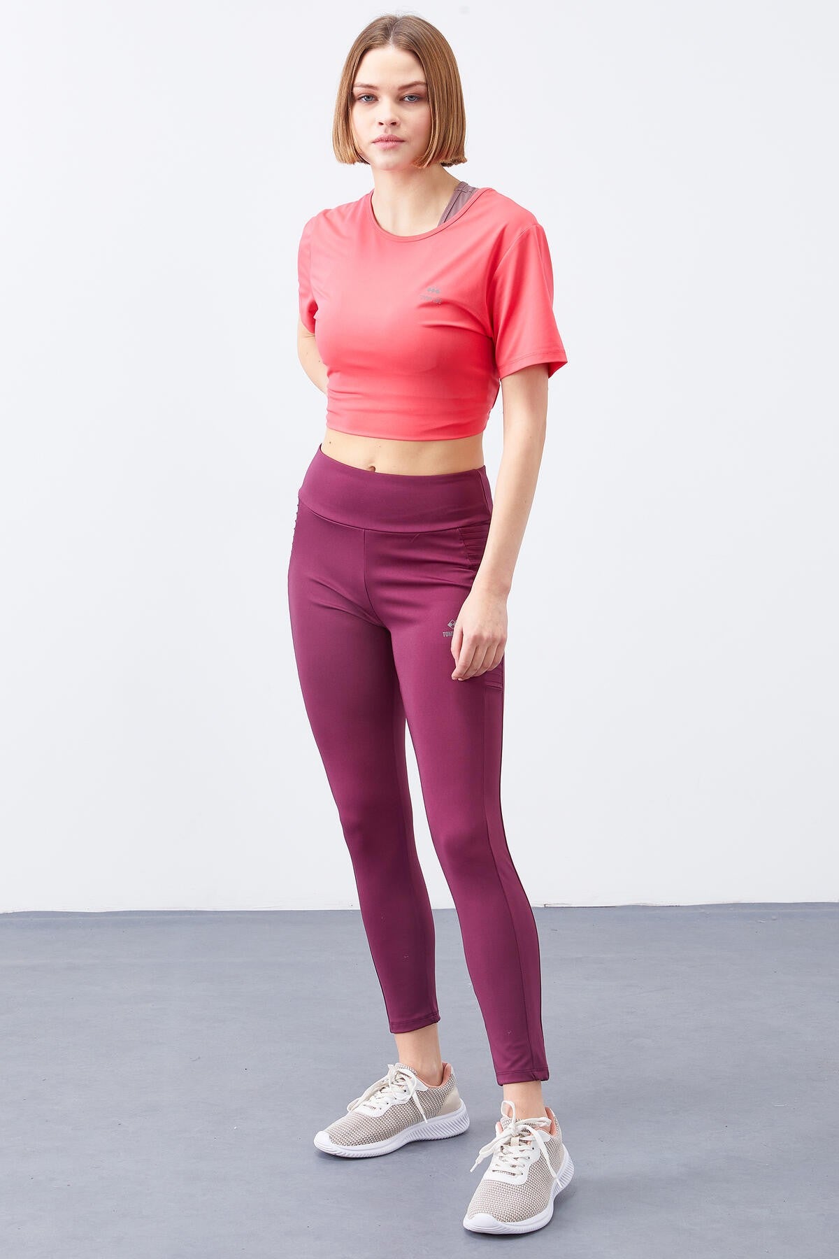 High Waist Wrap-up Slim Fit Tapered Leg Women's Tights - 94568