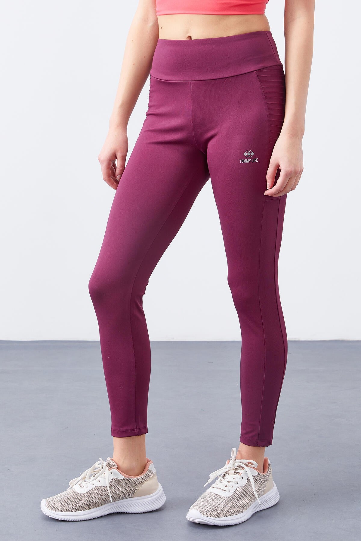 High Waist Wrap-up Slim Fit Tapered Leg Women's Tights - 94568