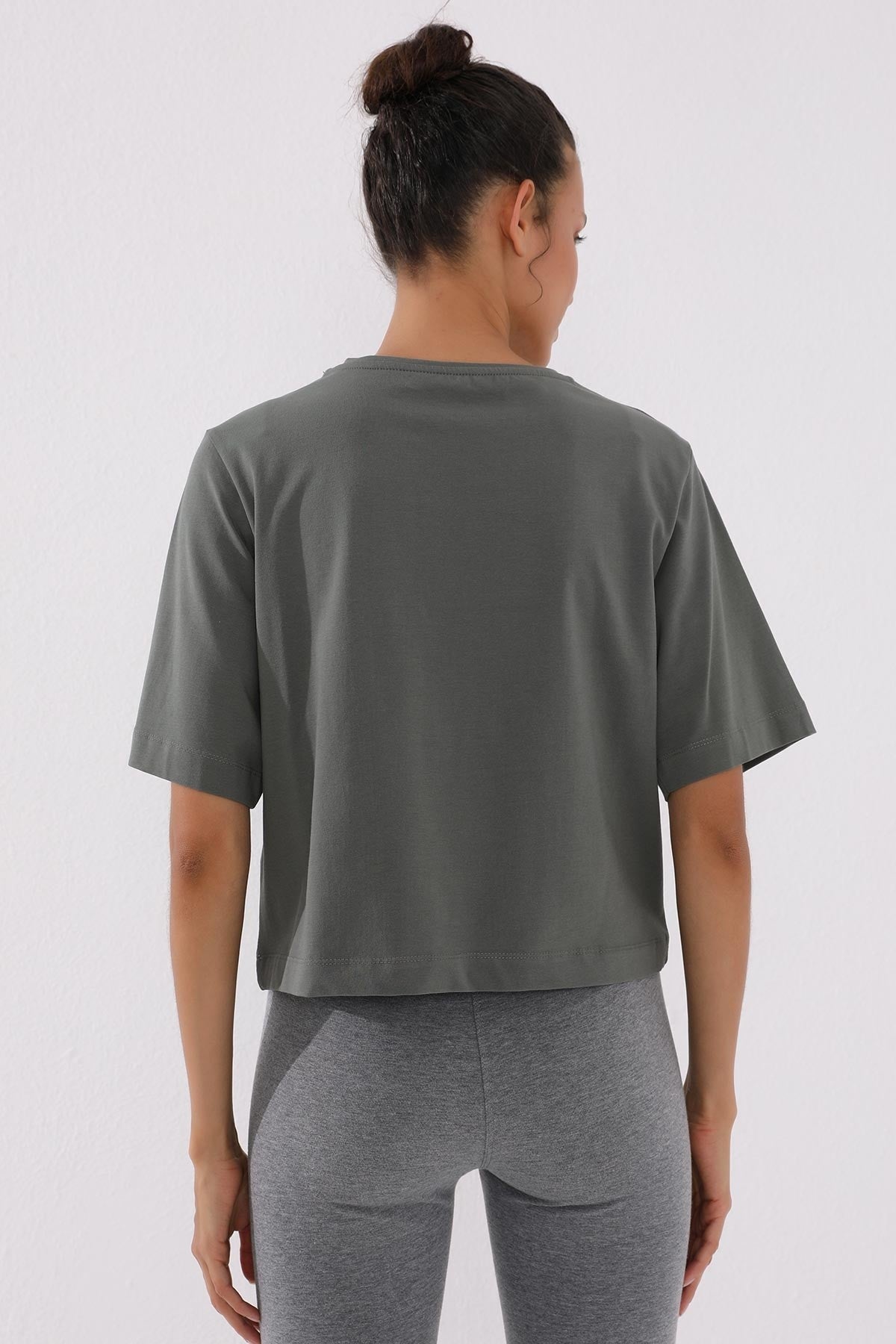 Asymmetric Print O Collar Women's Oversize T-Shirt - 97136