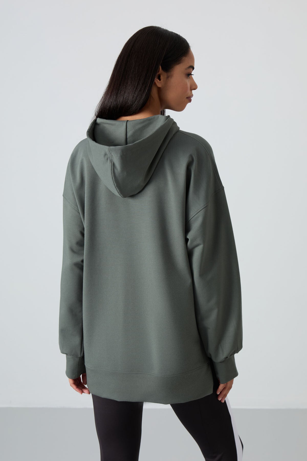 Balloon Sleeve Embroidered Women's Oversize Tunic Sweatshirt - 97163