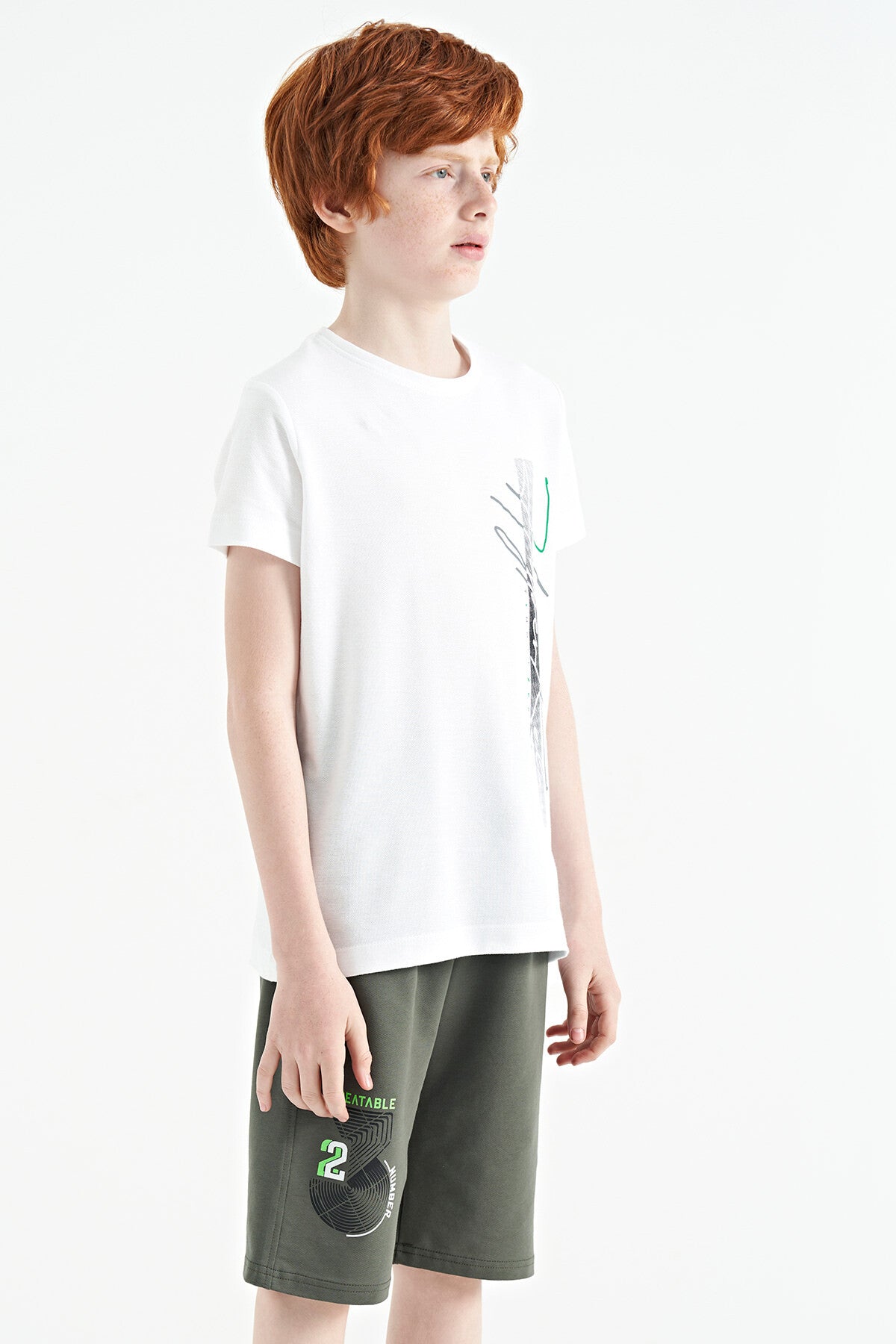 Printed Detailed Laced Standard Cut Boys Shorts - 11128