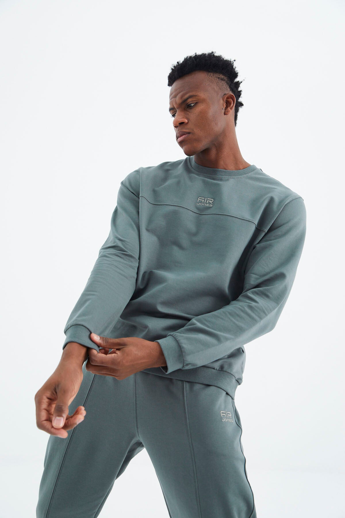 Keith Khaki Basic Men's Tracksuit Set - 85231