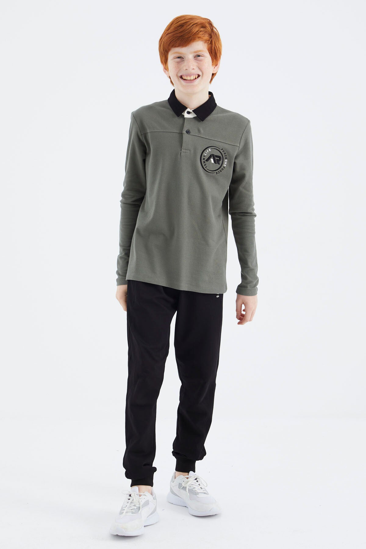 Khaki Polo Collar Boys' T-Shirt - 11172