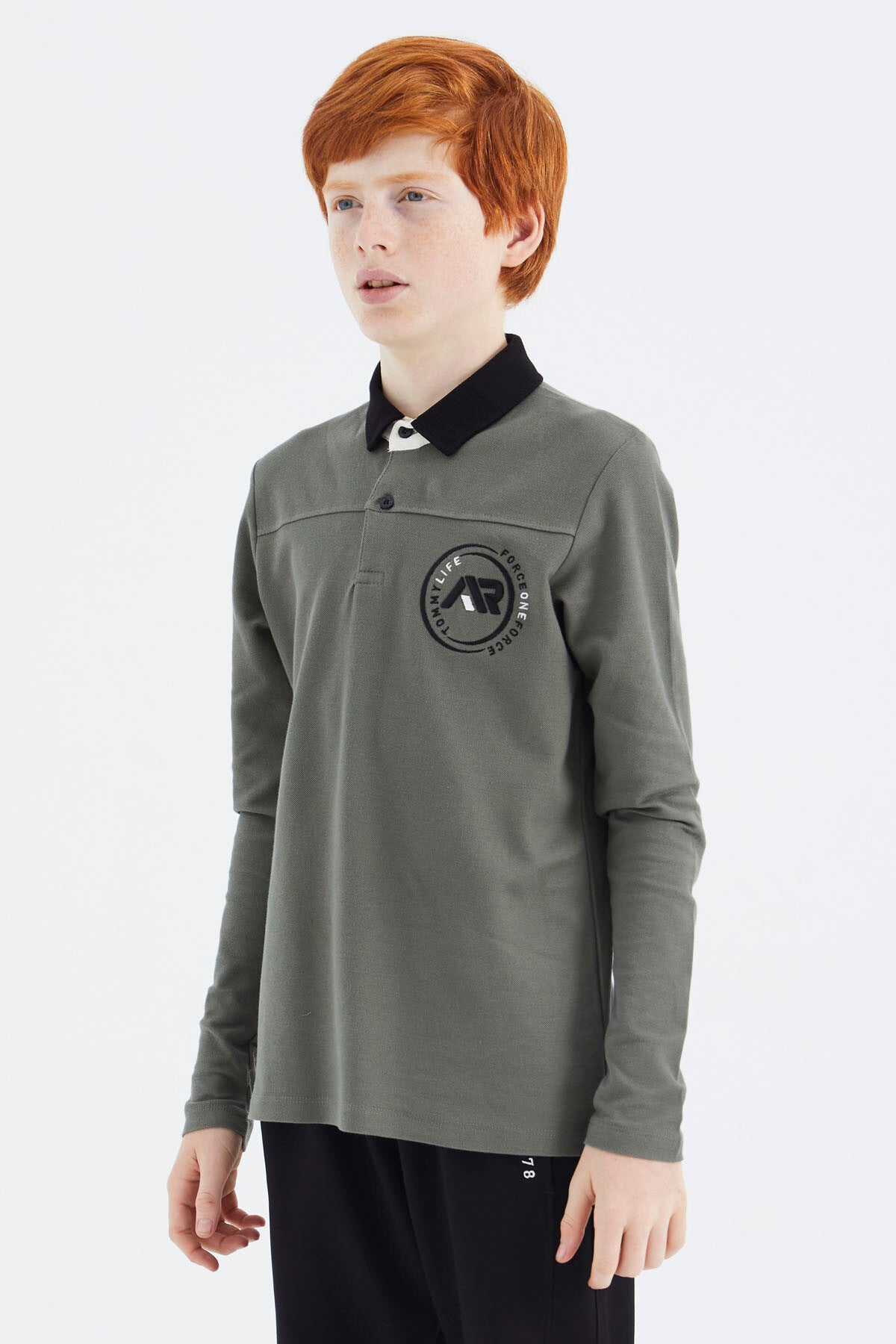 Khaki Polo Collar Boys' T-Shirt - 11172