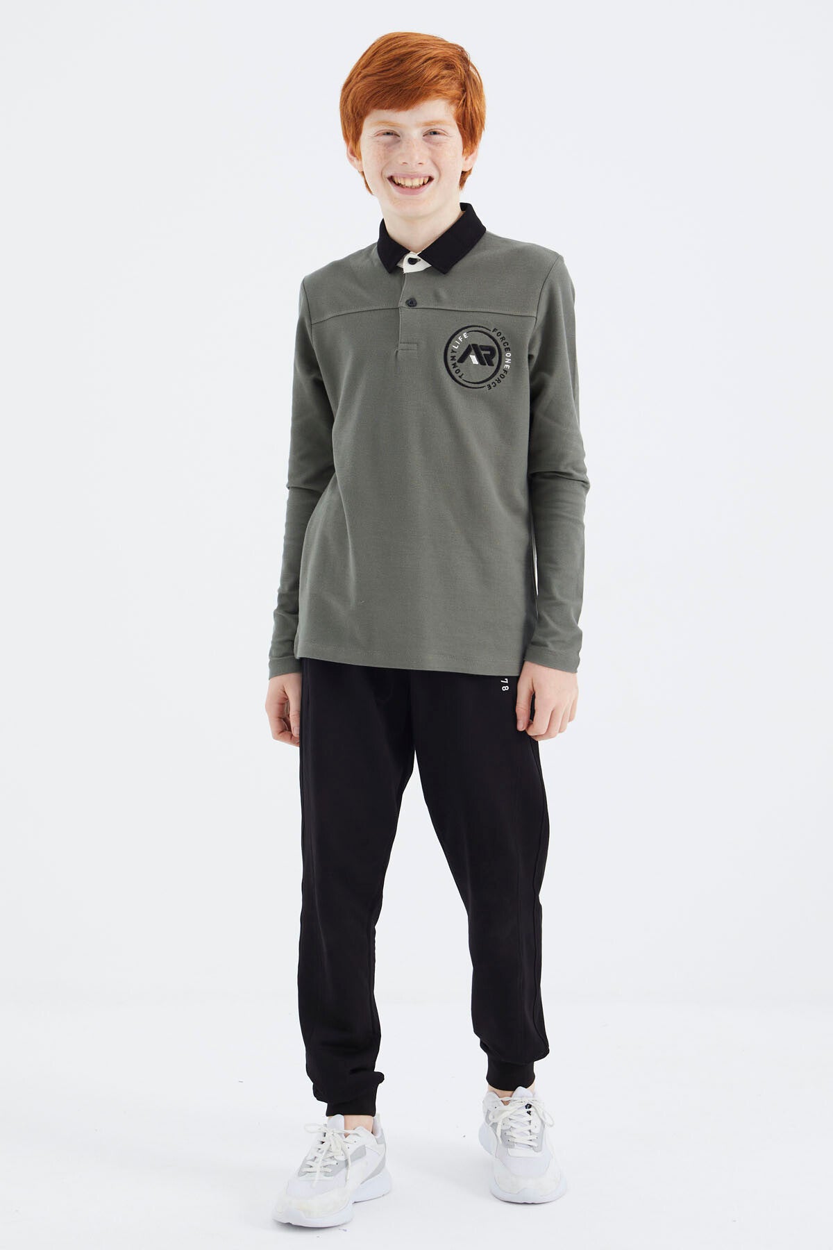 Khaki Polo Collar Boys' T-Shirt - 11172