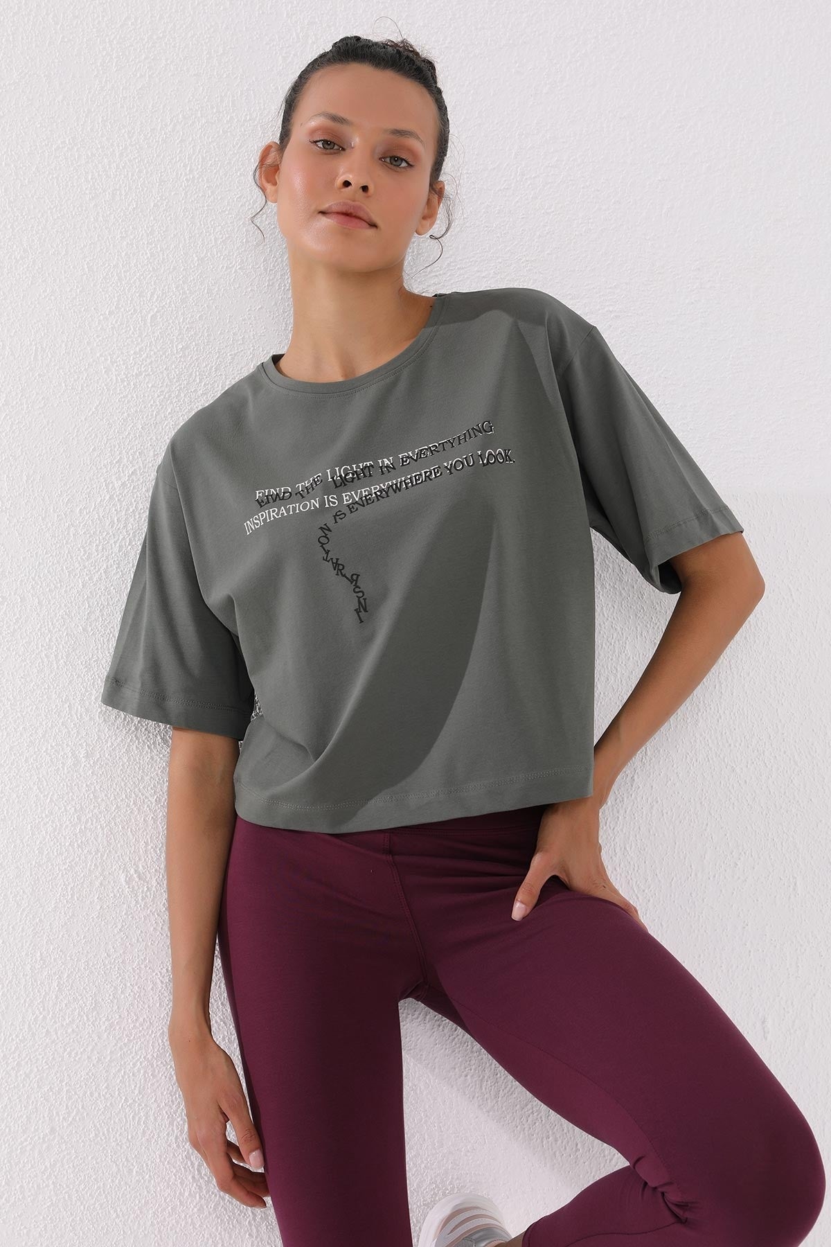 Print O Collar Women's Oversize T-Shirt - 97135