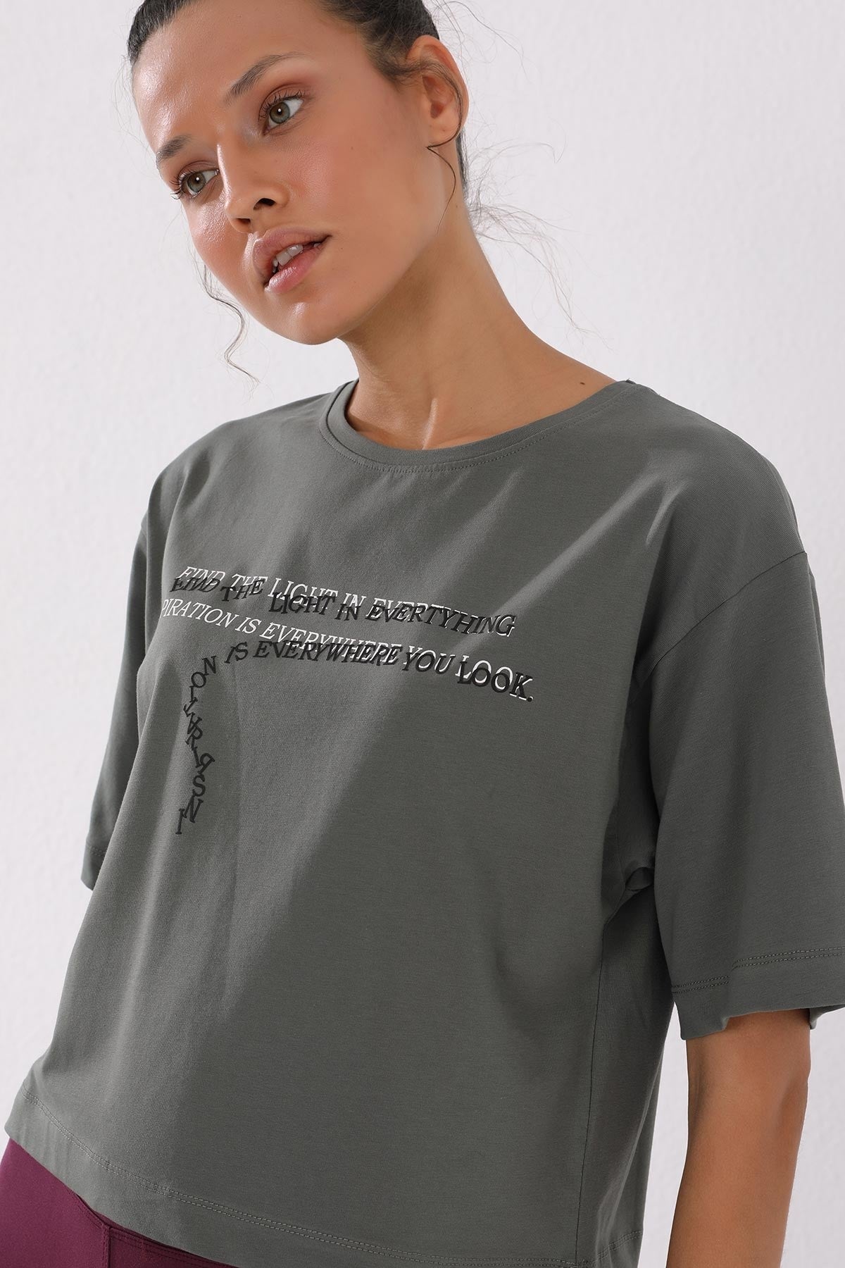 Print O Collar Women's Oversize T-Shirt - 97135