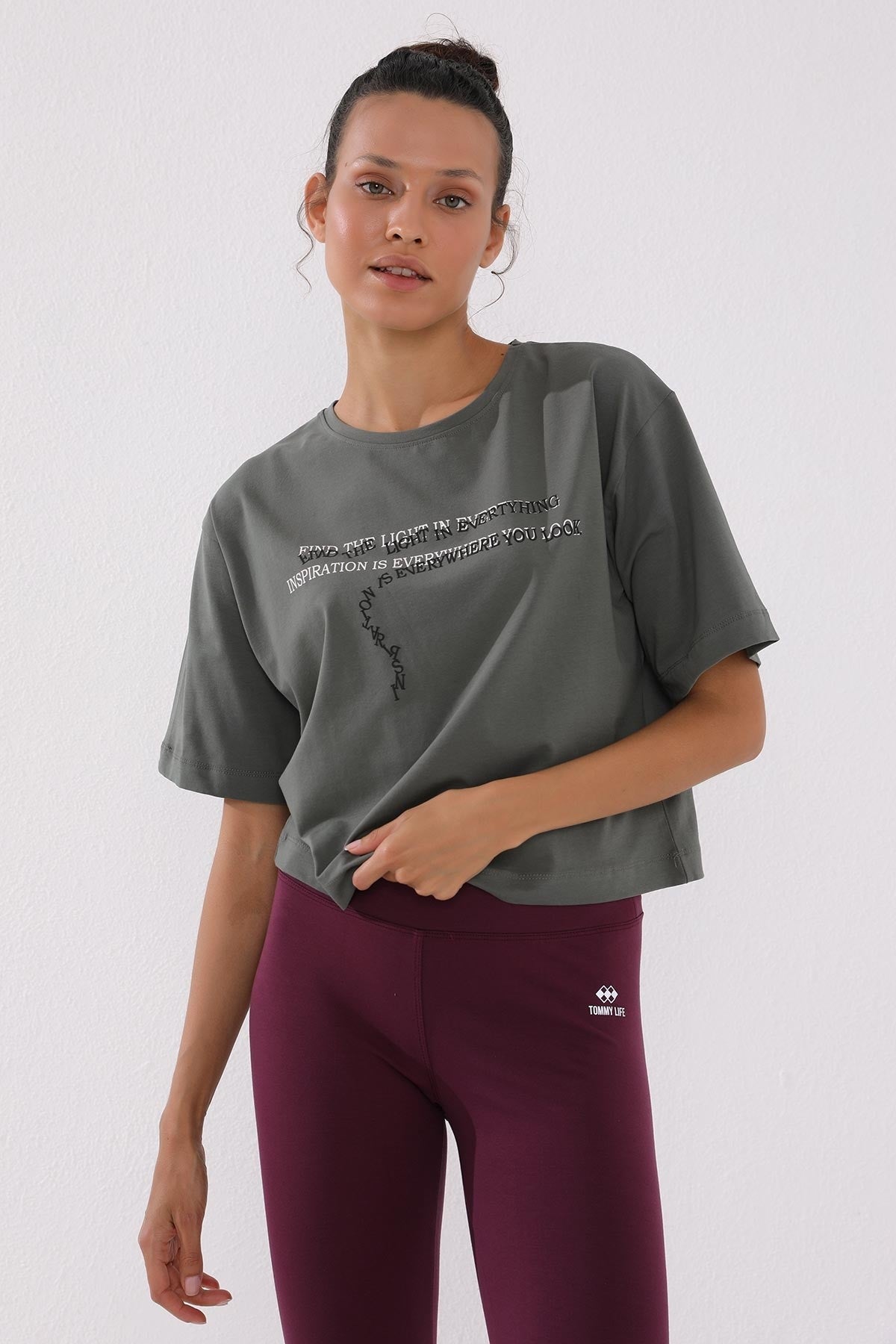 Print O Collar Women's Oversize T-Shirt - 97135