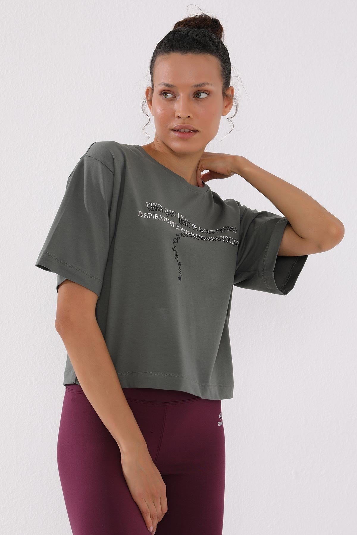 Print O Collar Women's Oversize T-Shirt - 97135
