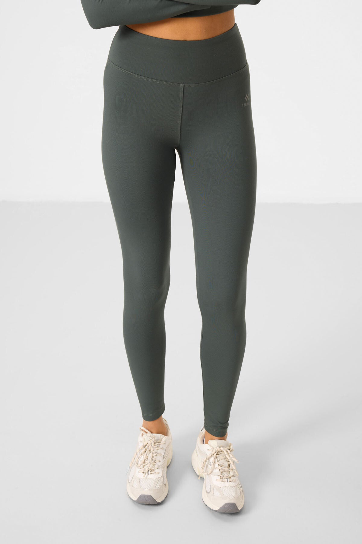 High Waist Long Sleeve Slim Fit Crop Top Women's Tights Set - 95286