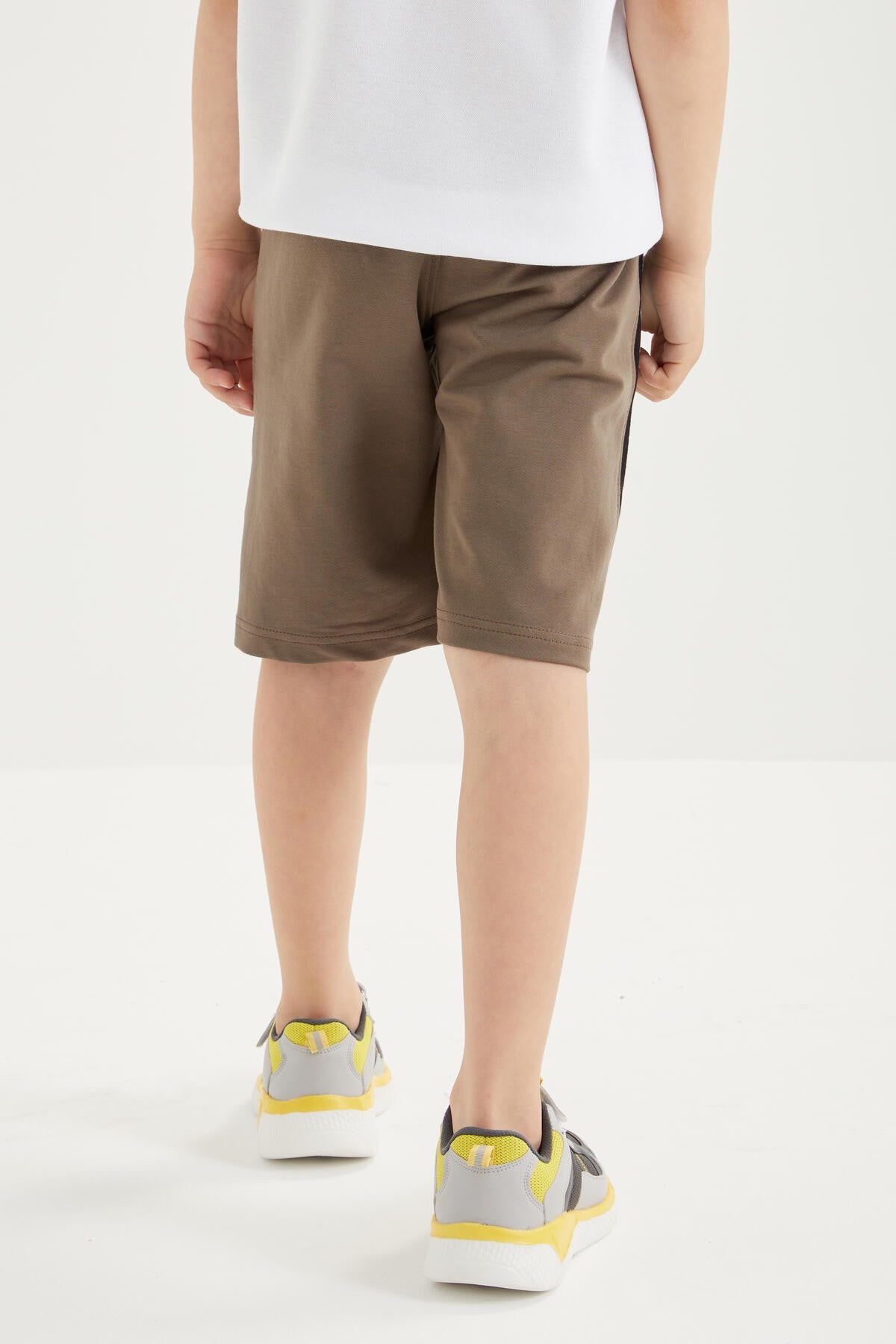 Camel Zipper Pocket Laced Standard Fit Boys Shorts - 10885