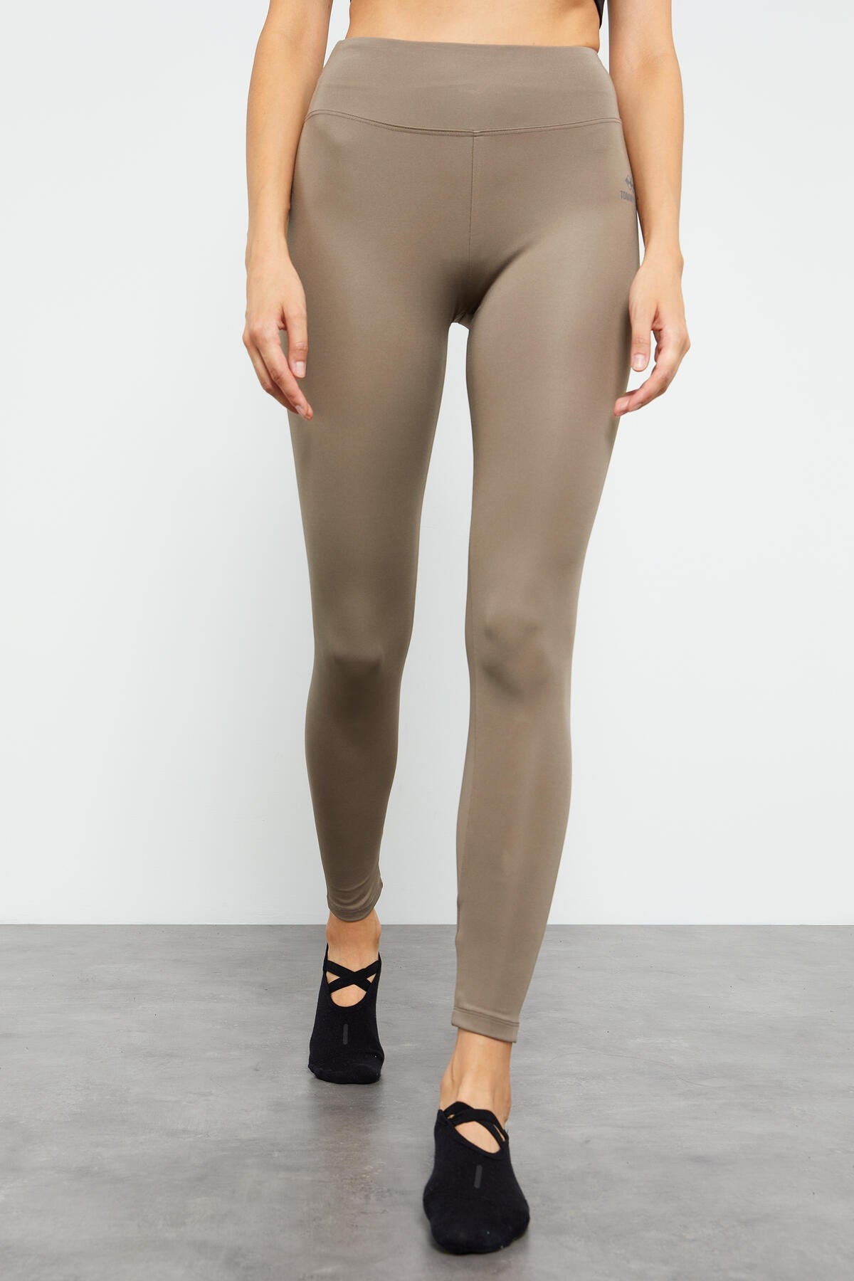 Camel High Waist Stretch Slim Fit Tapered Leg Women's Tights - 94545