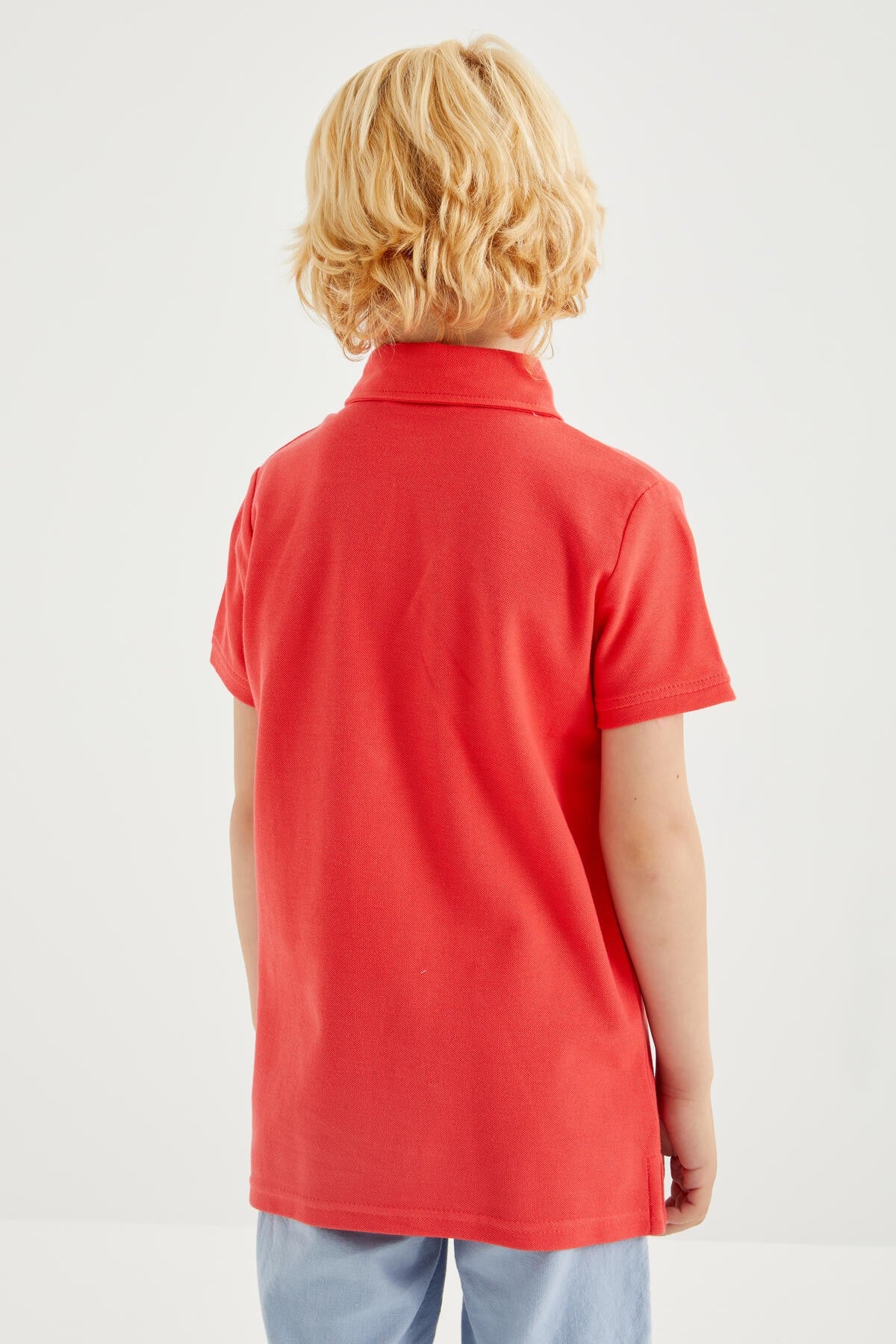 Classic Coral Short Sleeve Polo Collar Boys' T-Shirt - 10962