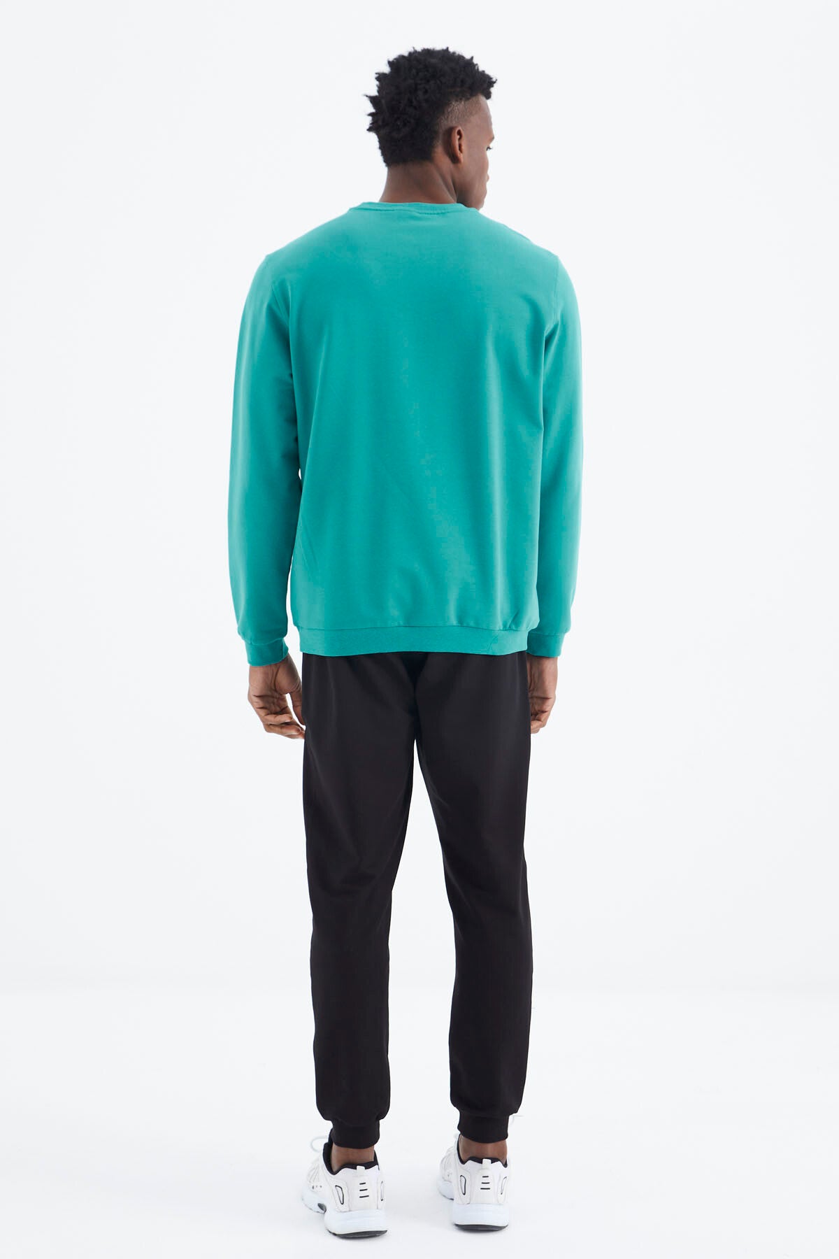 Keith Navy Blue - Green - Black Basic Men's Tracksuit Set - 85231
