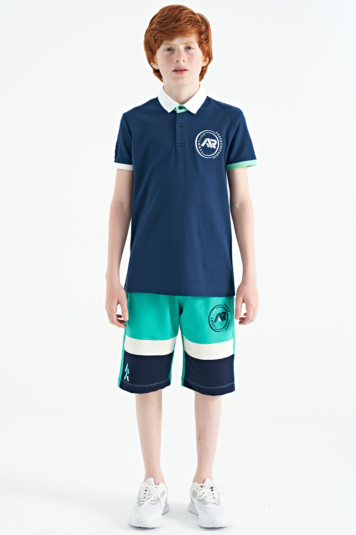 Printed Laced Embroidery Detailed Standard Fit Boys Shorts - 11129