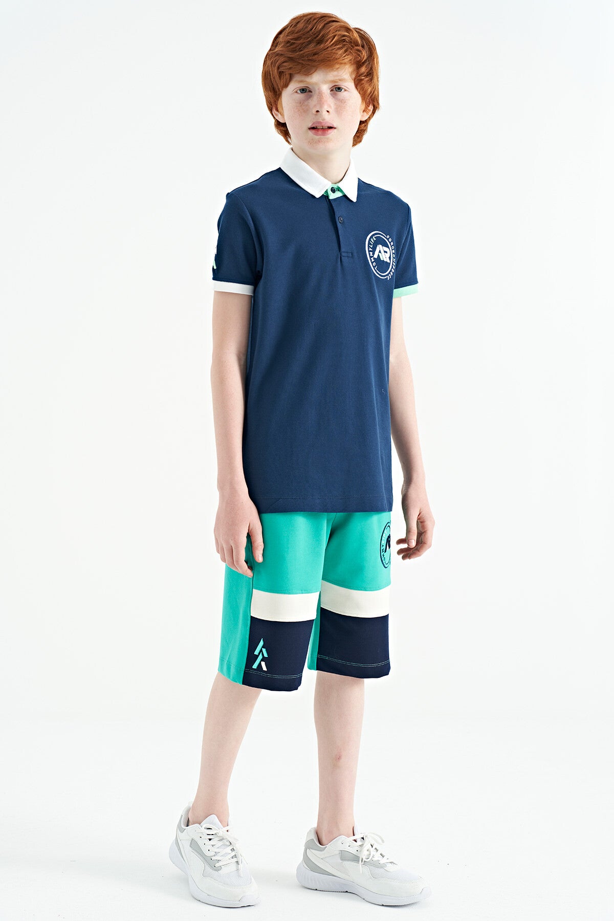 Printed Laced Embroidery Detailed Standard Fit Boys Shorts - 11129