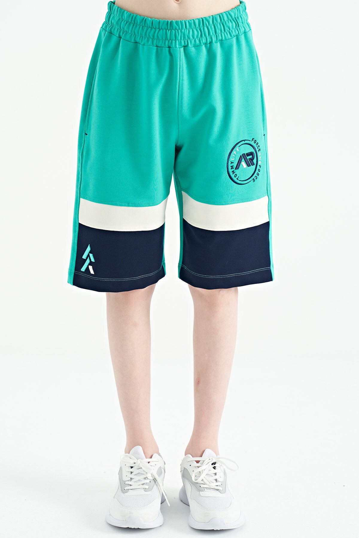 Printed Laced Embroidery Detailed Standard Fit Boys Shorts - 11129