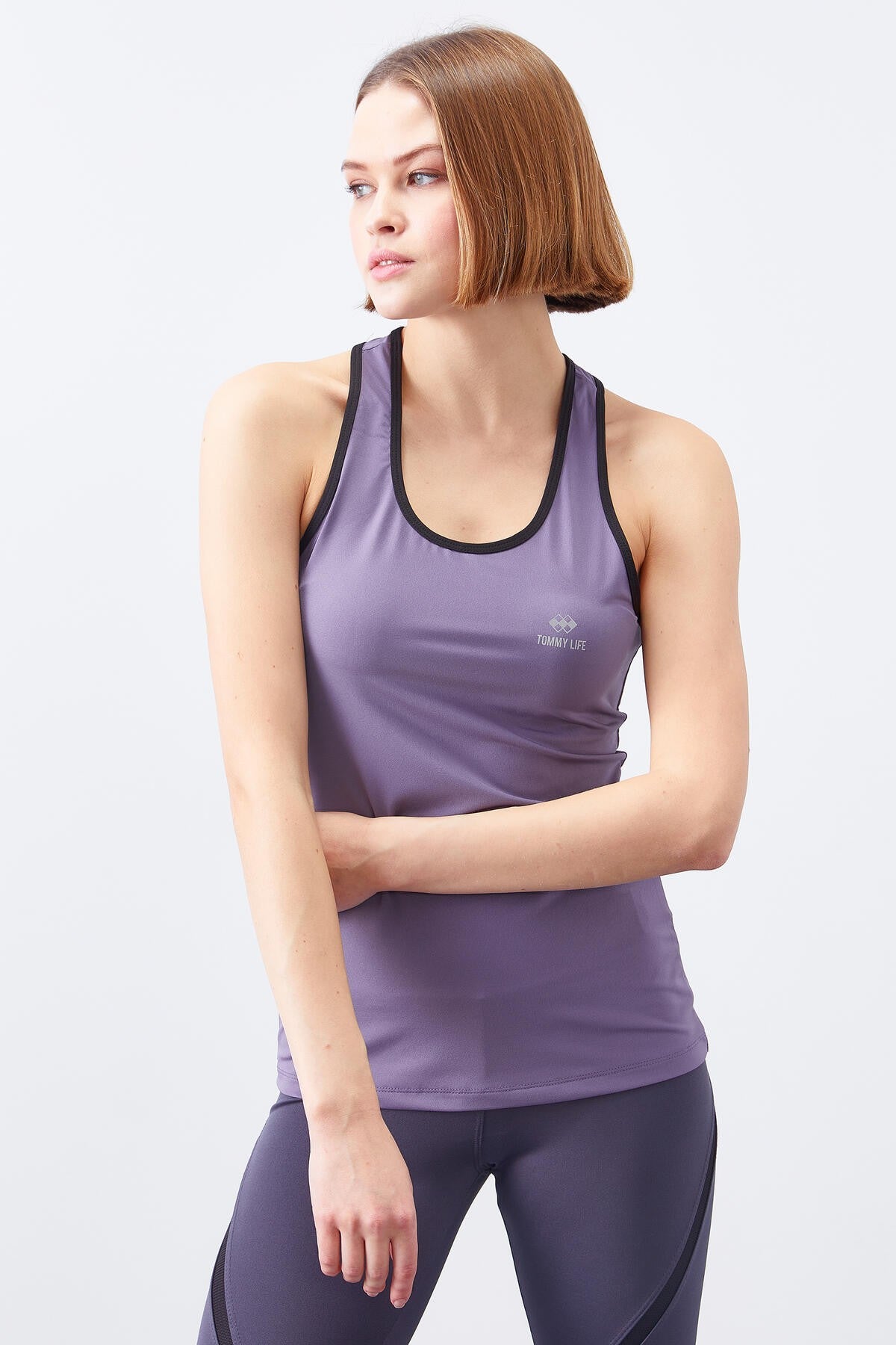 Cross Strap Sleeveless Standard Fit Women's Sports Singlet - 97094