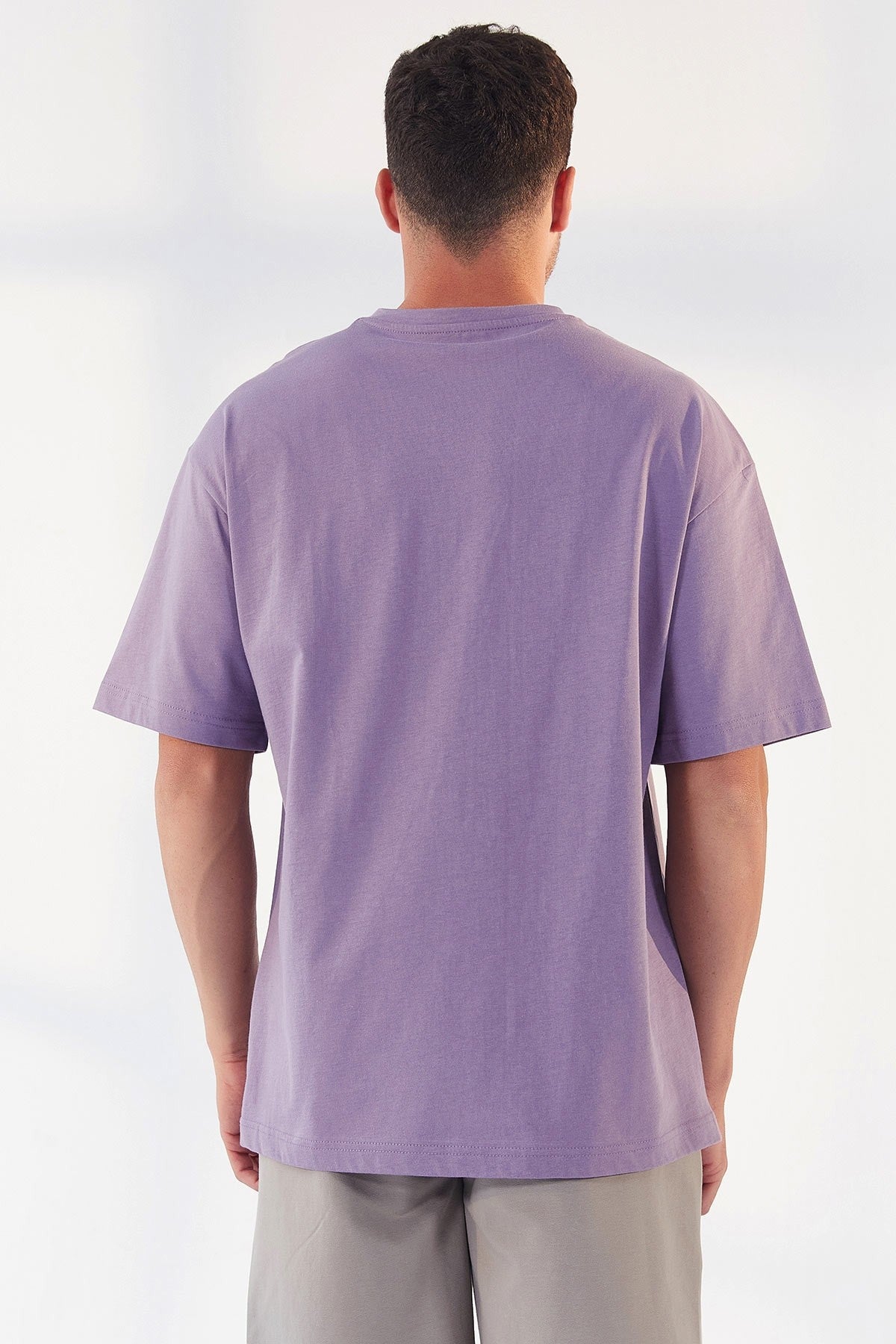 Plato Print O Collar Men's Oversize T-Shirt - 87984