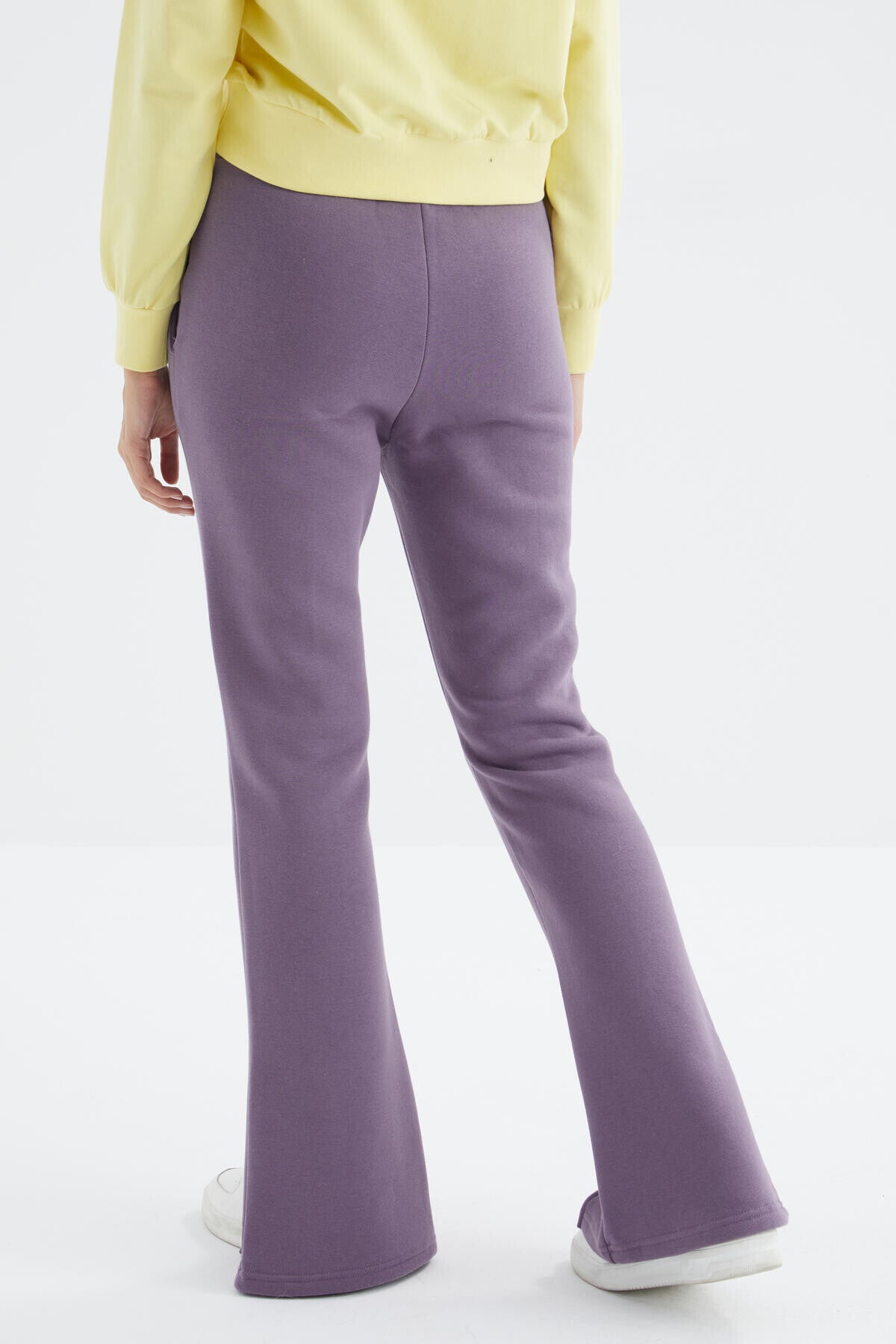Plato High Waist Front Slit Detailed Side Pocket Comfortable Fit Women's Tracksuit Bottom - 94625