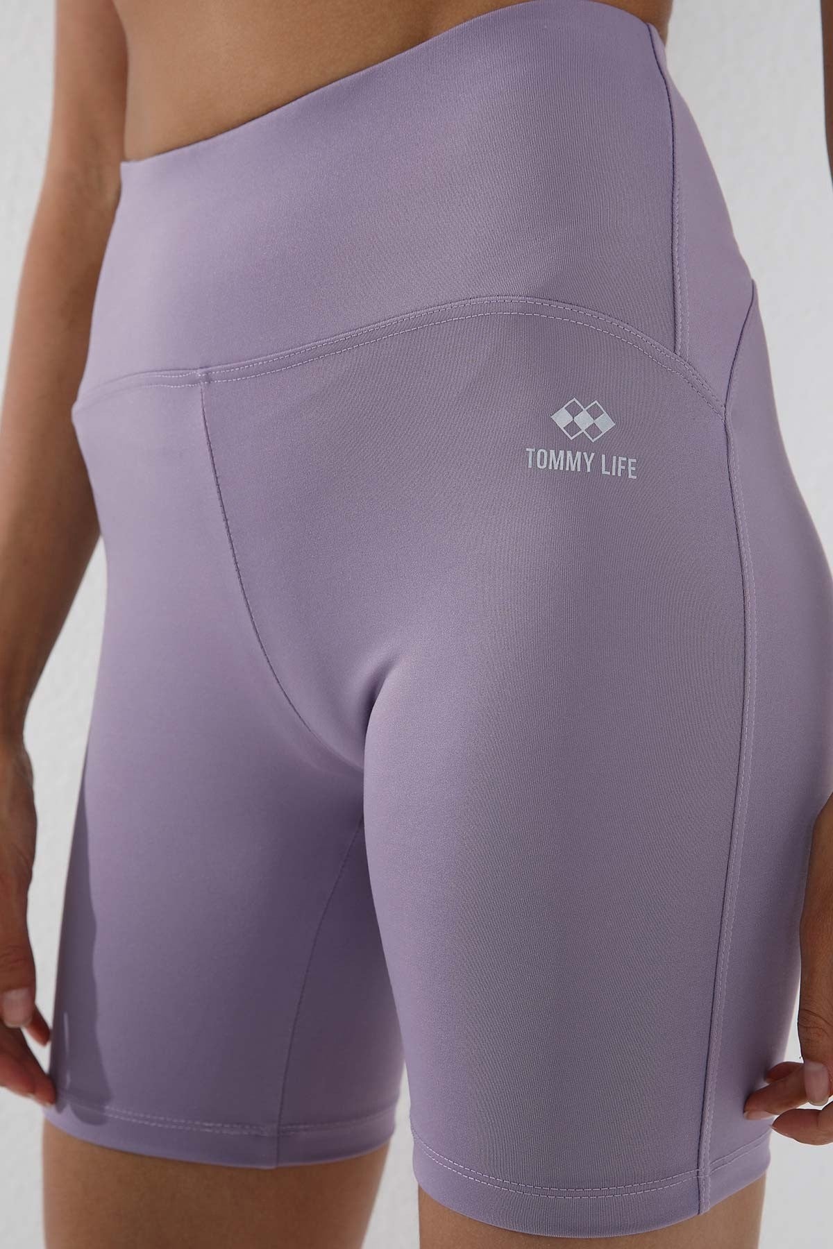 Plato High Waist Wrap-up Short Biker Women's Tights - 91007