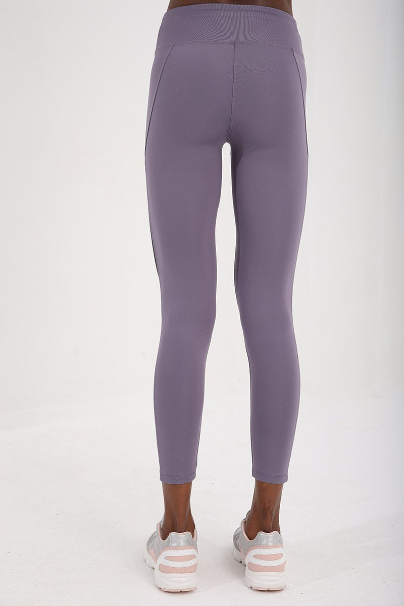 Plato High Waist Wrap Band Detailed Slim Fit Tapered Leg Women's Tights - 94542