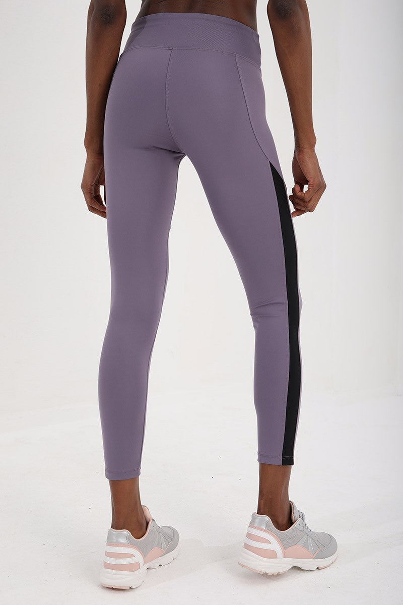 Plato High Waist Wrap Band Detailed Slim Fit Tapered Leg Women's Tights - 94542
