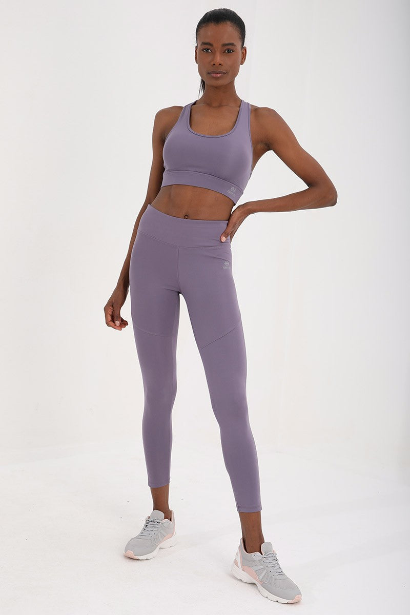 Plato High Waist Wrap Band Detailed Slim Fit Tapered Leg Women's Tights - 94542