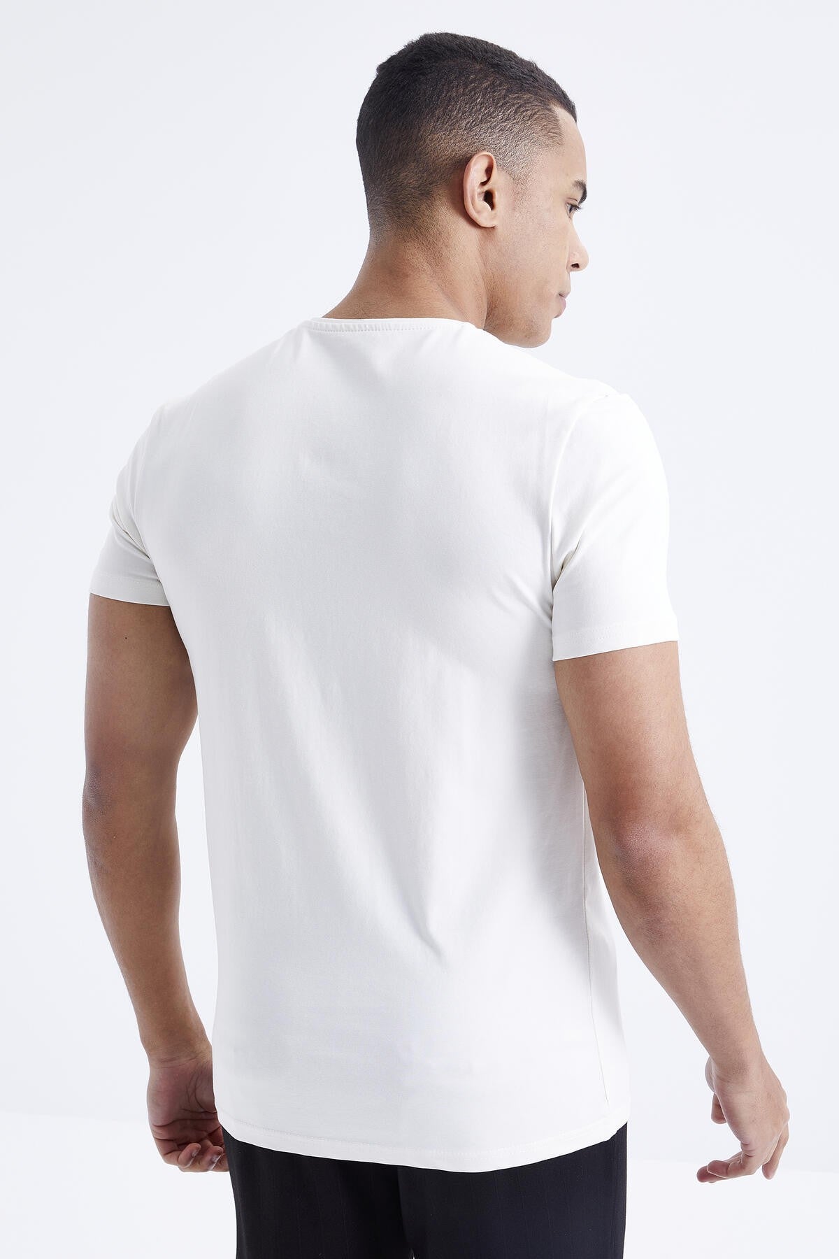 Short Sleeve Standard Fit V-Neck Men's T-Shirt - 87912