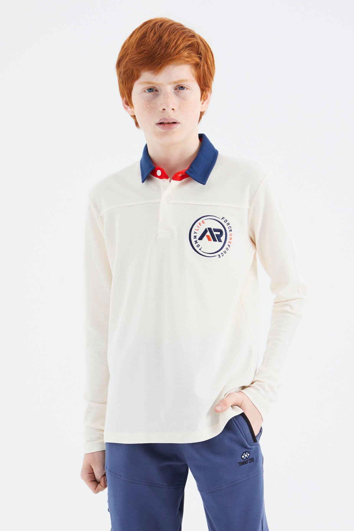 Ecru Polo Collar Boys' T-Shirt - 11172