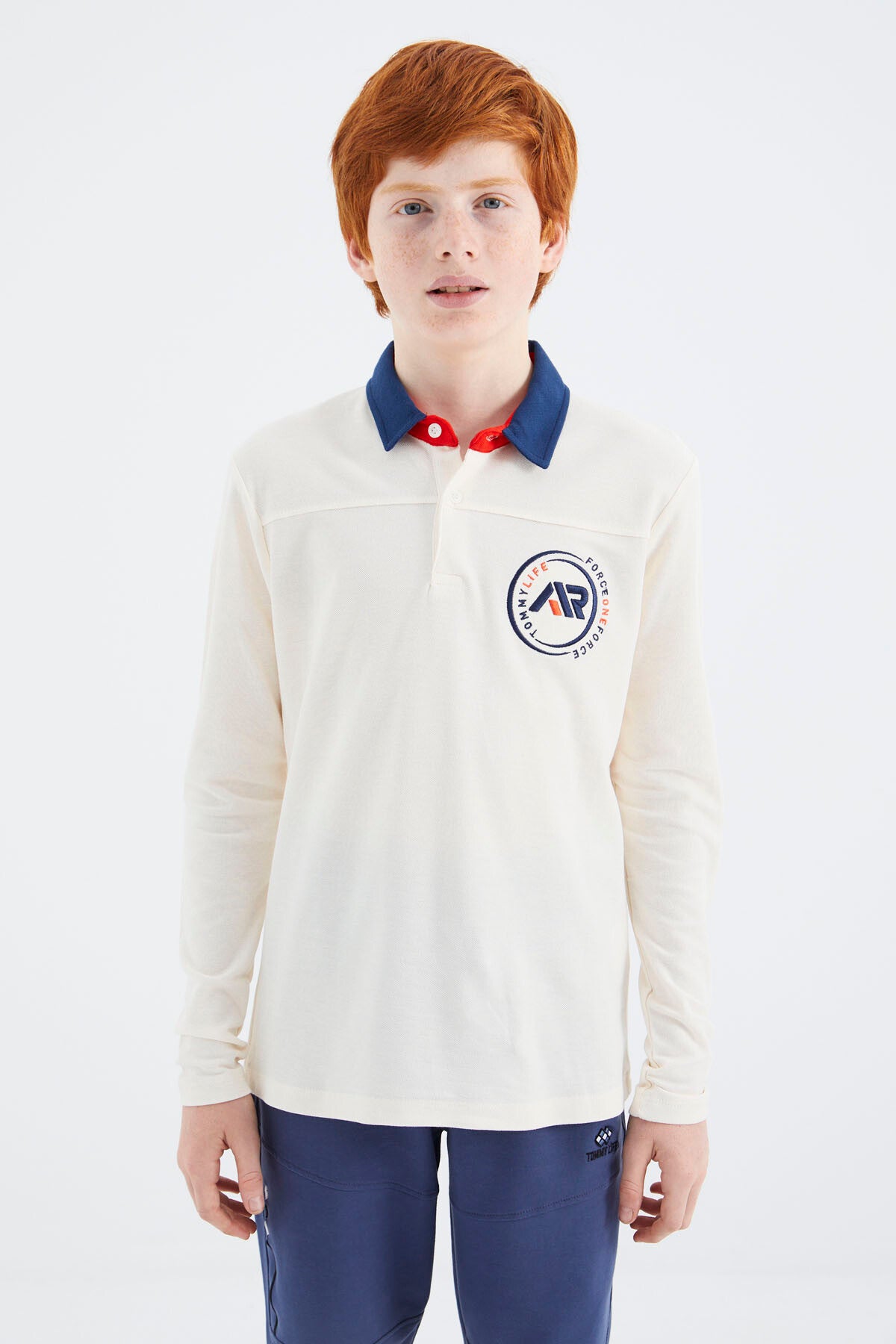 Ecru Polo Collar Boys' T-Shirt - 11172