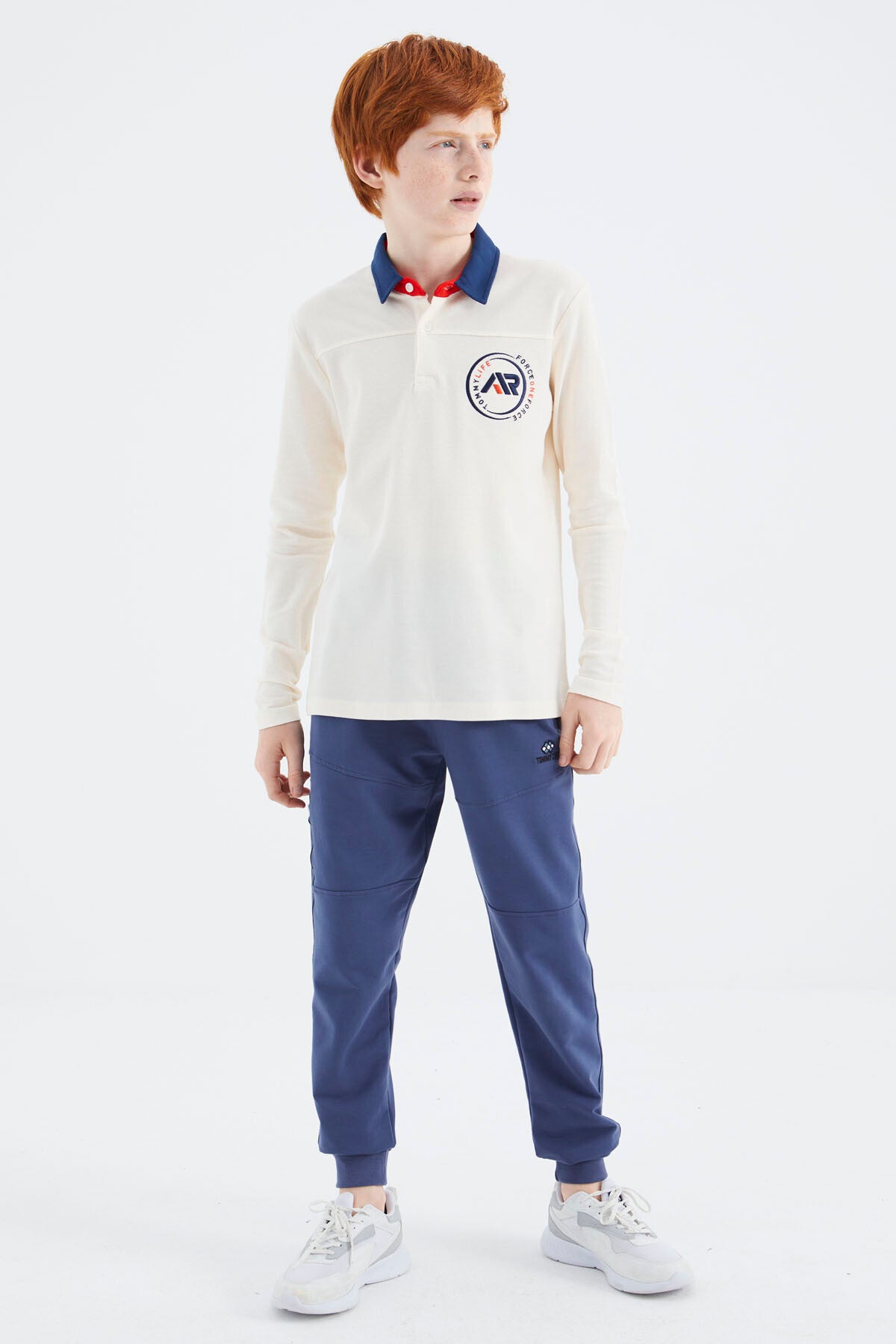 Ecru Polo Collar Boys' T-Shirt - 11172