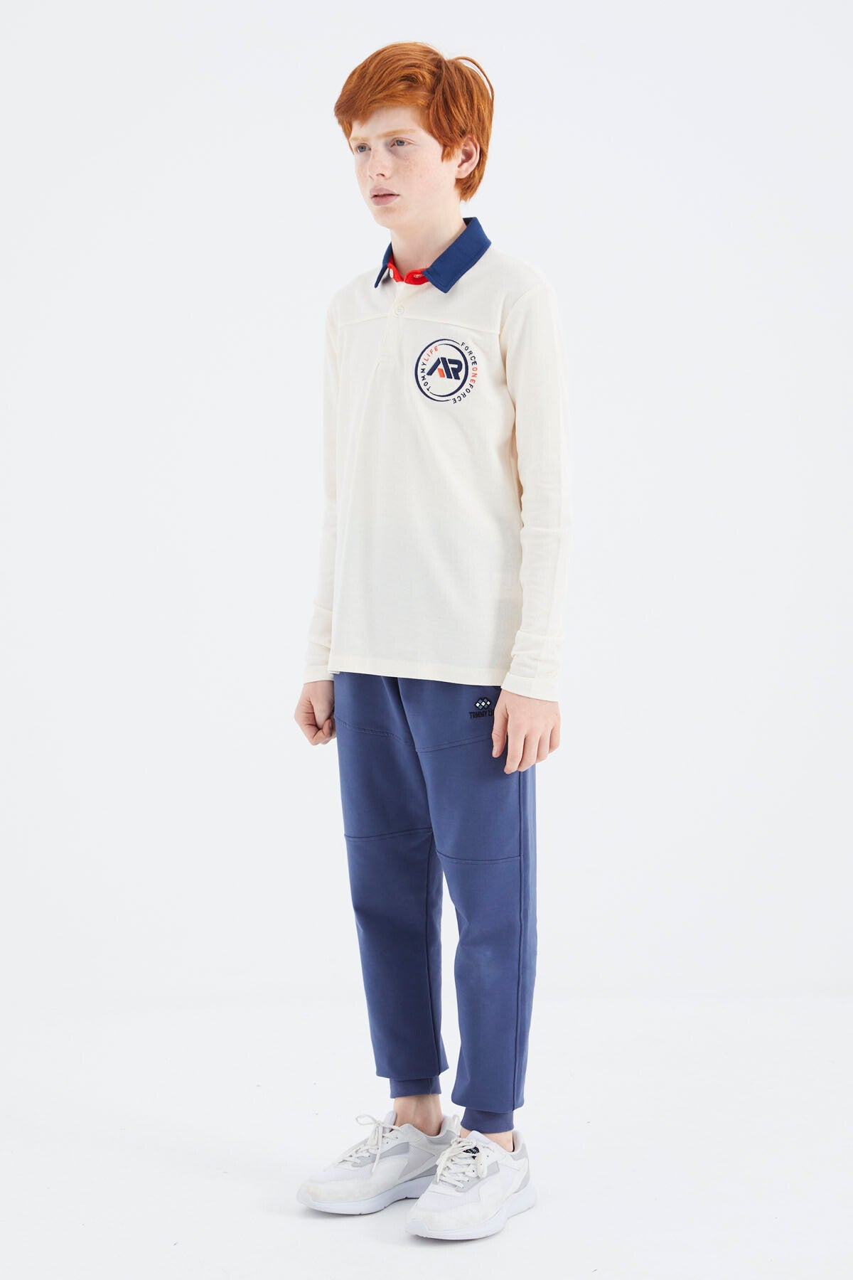 Ecru Polo Collar Boys' T-Shirt - 11172