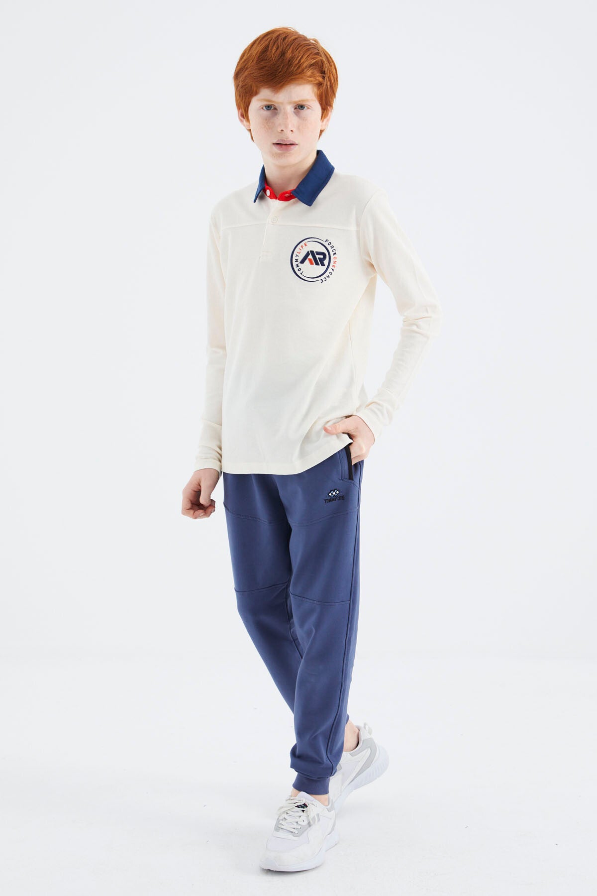 Ecru Polo Collar Boys' T-Shirt - 11172