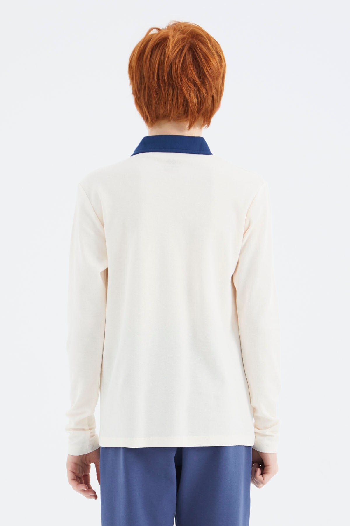 Ecru Polo Collar Boys' T-Shirt - 11172